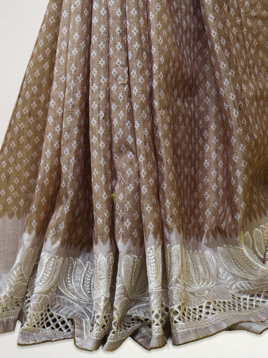 Women Brown Semi Tussar Saree ST275