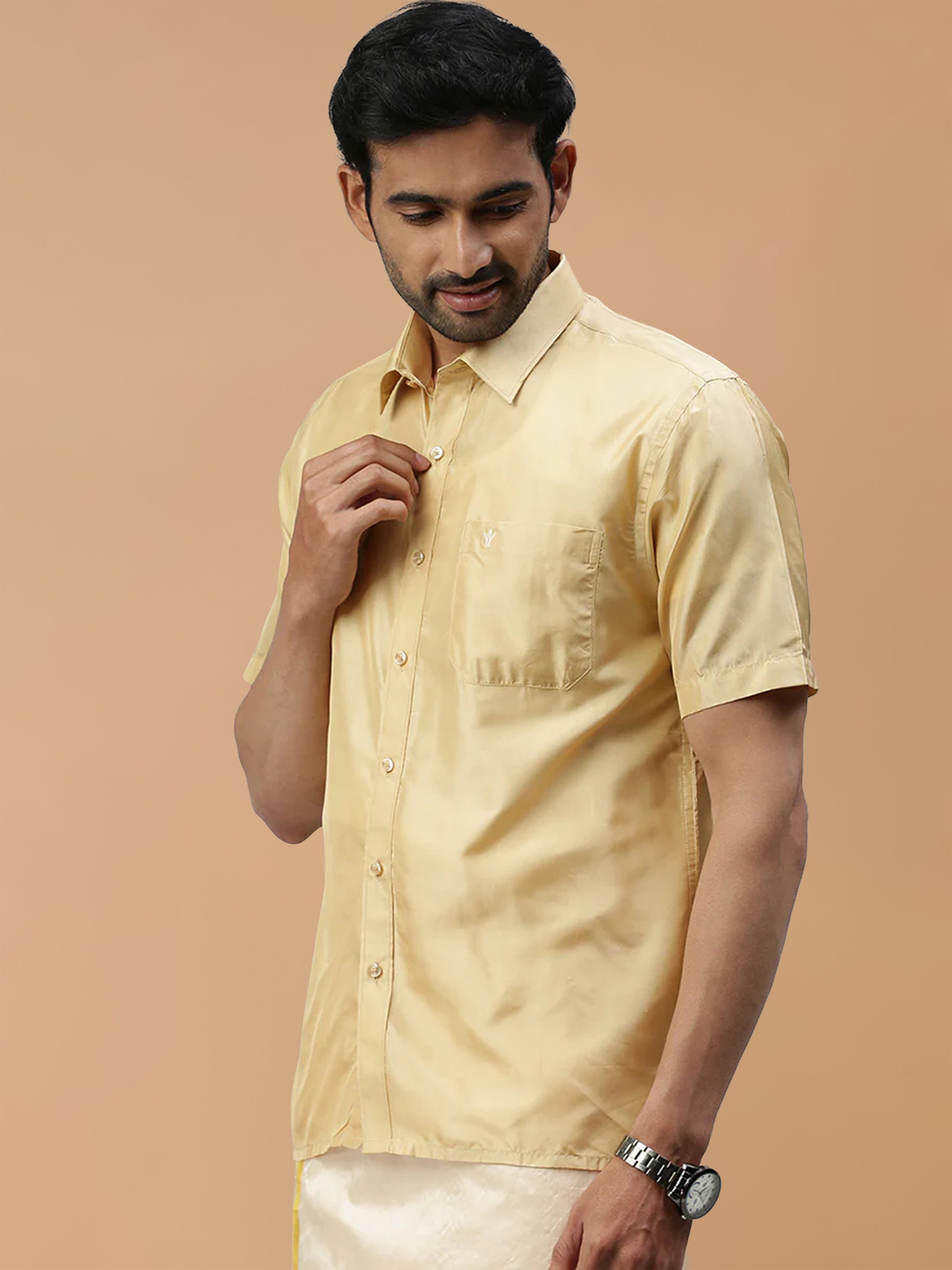 Pure Silk Sandal Shirt - Regular Fit