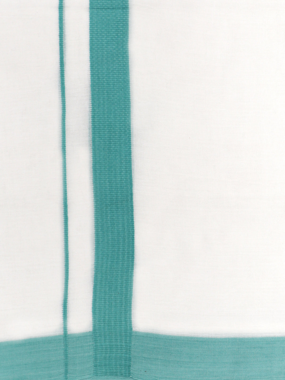 Double Layer 100% Cotton White Kora Dhoti with Colour Border - RSD01