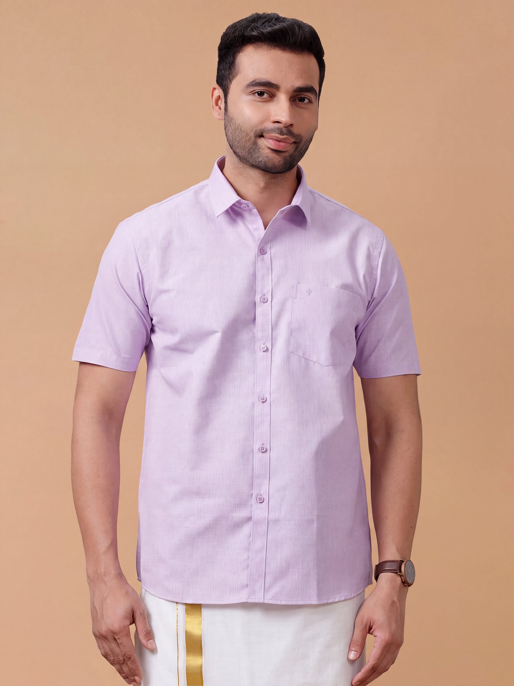 Cotton Rich Violet  Regular Fit Shirt T1 GC17