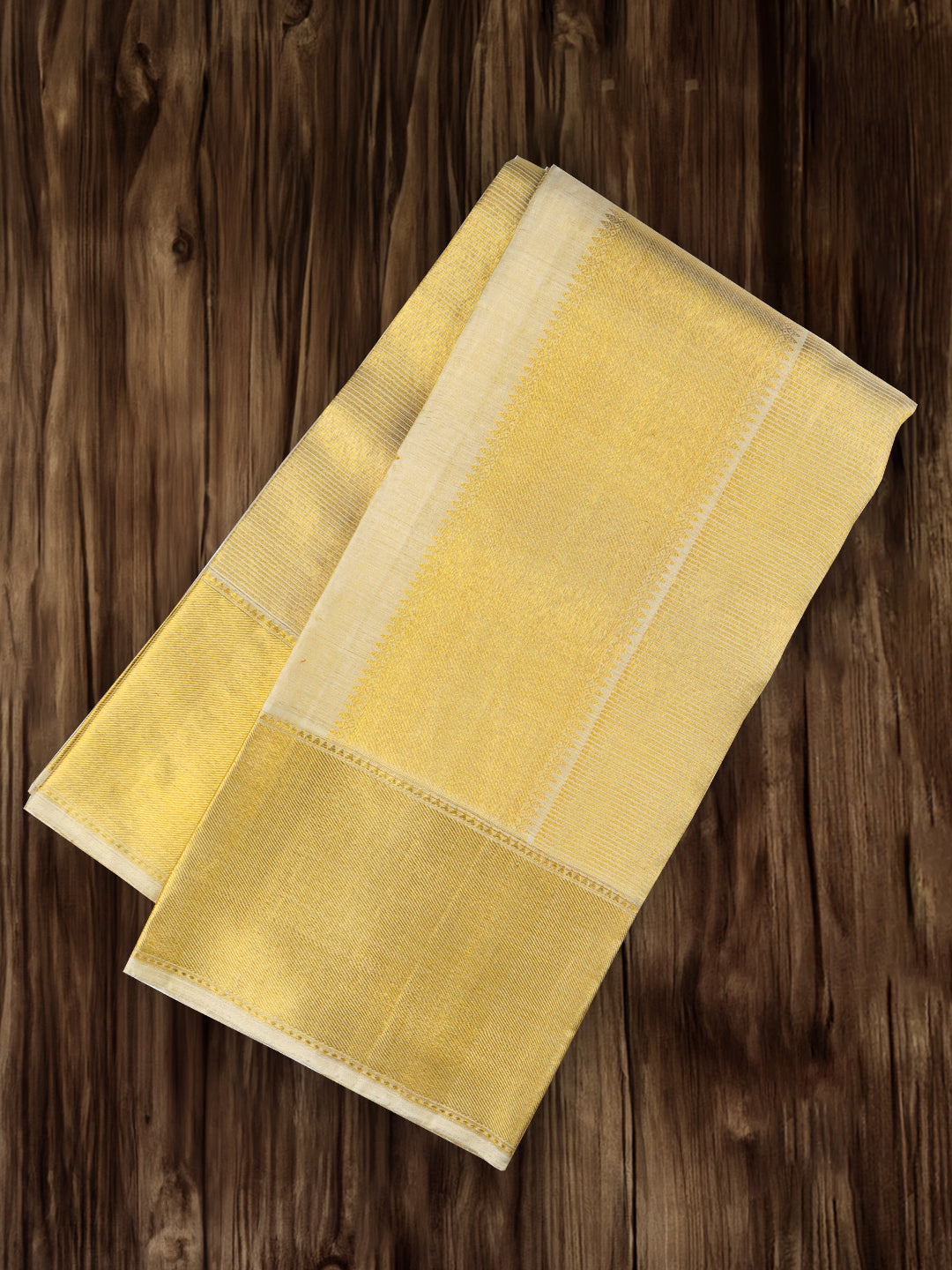 Men 100% Pure Silk 5" Jari Gold  Border Rajdharbar