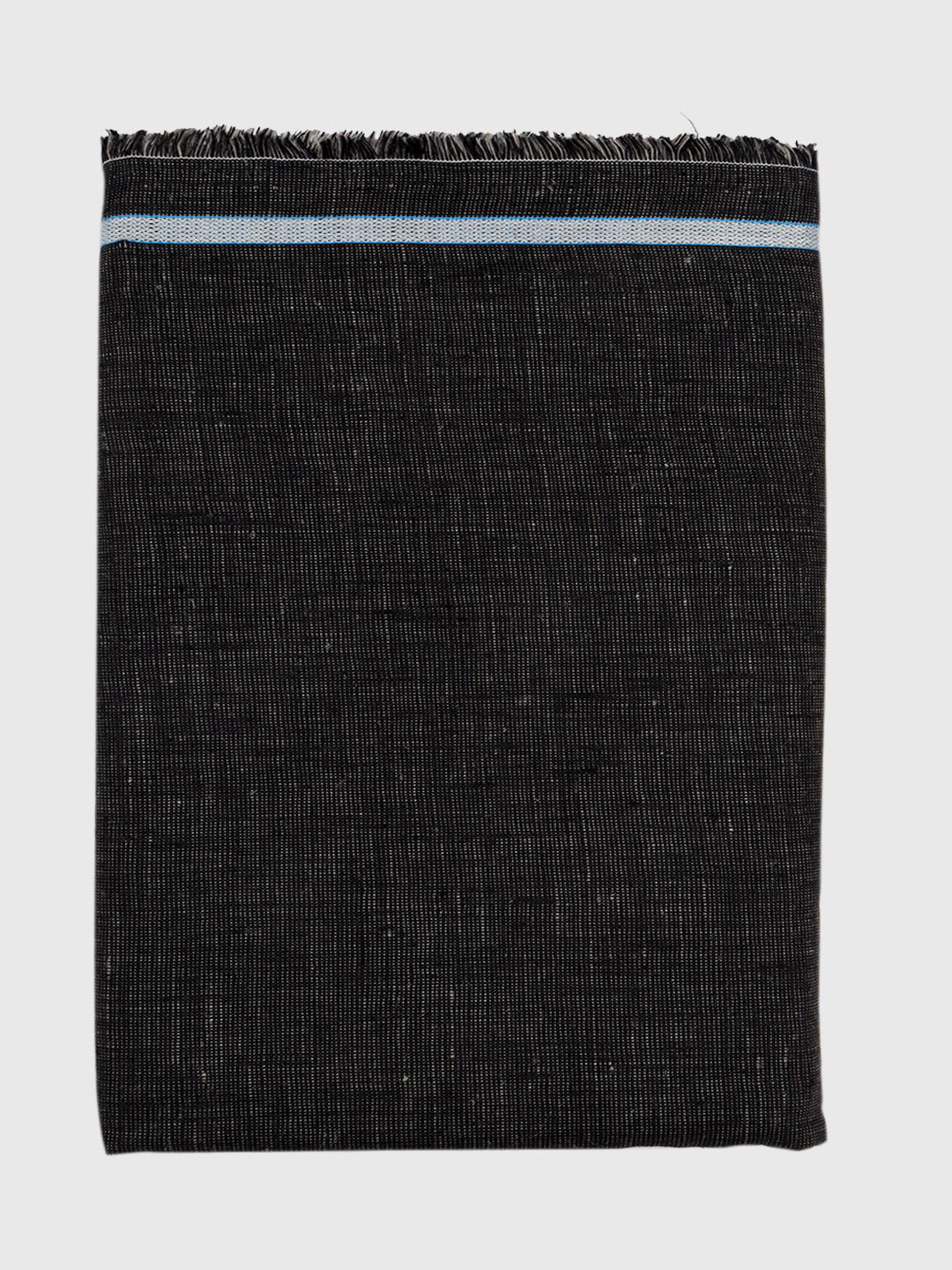 Men Black Linen Plain Suiting Fabric