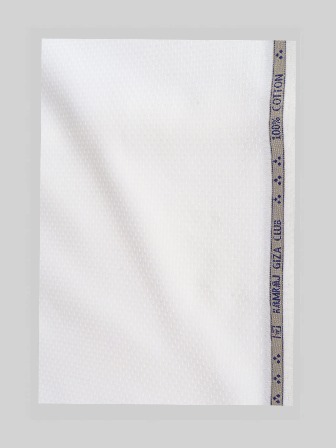Men 100% Giza Cotton Self Design White Shirt Fabric Mosco Dobby