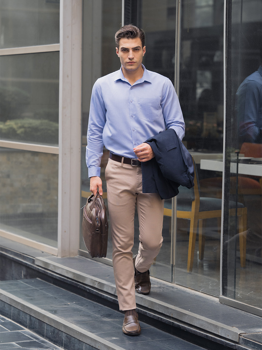 Cotton Light Blue Regular Fit Shirt SRCR2