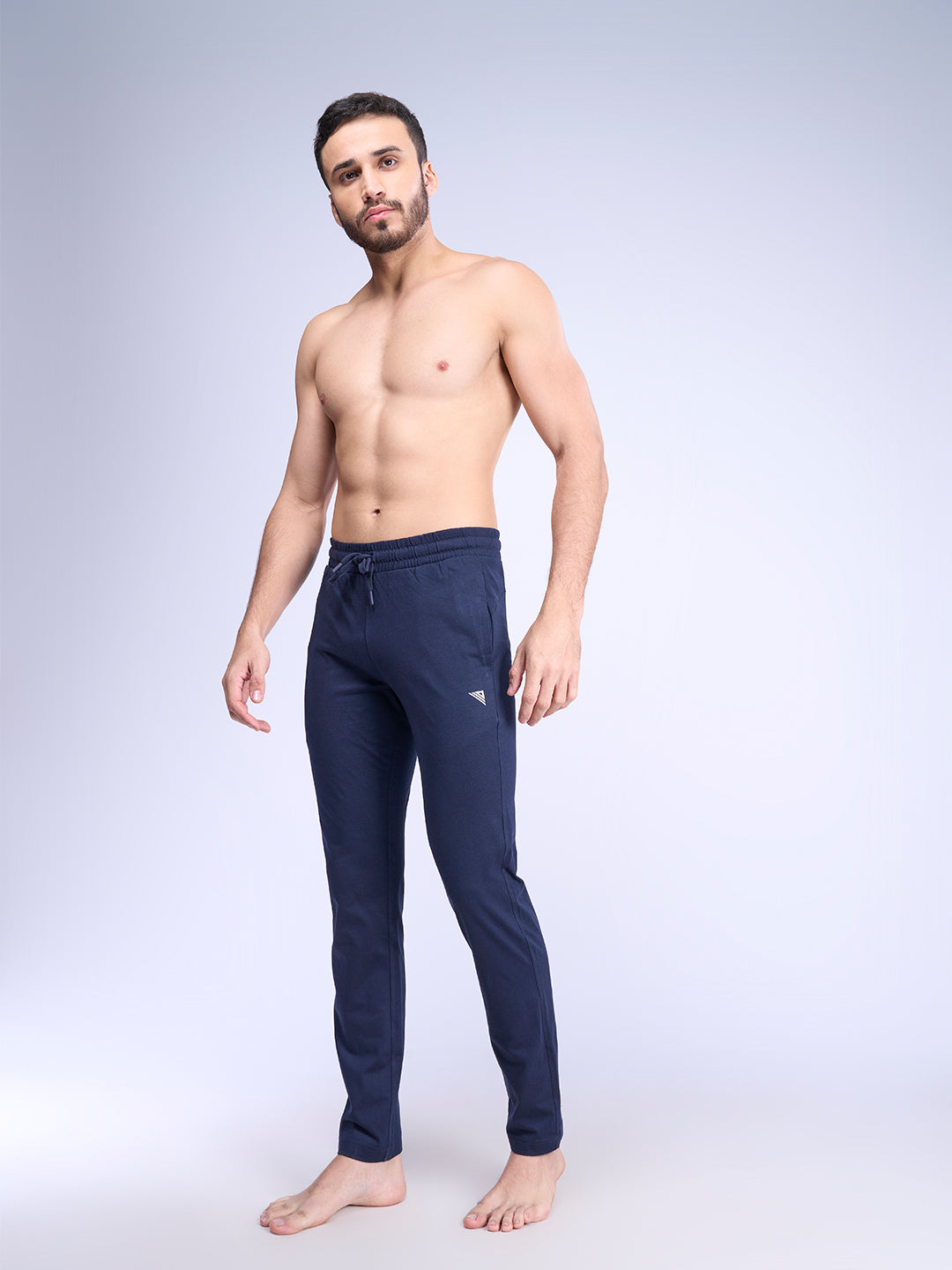Men Combed Cotton Rich Track Pant with Side Pockets Navy ETK2