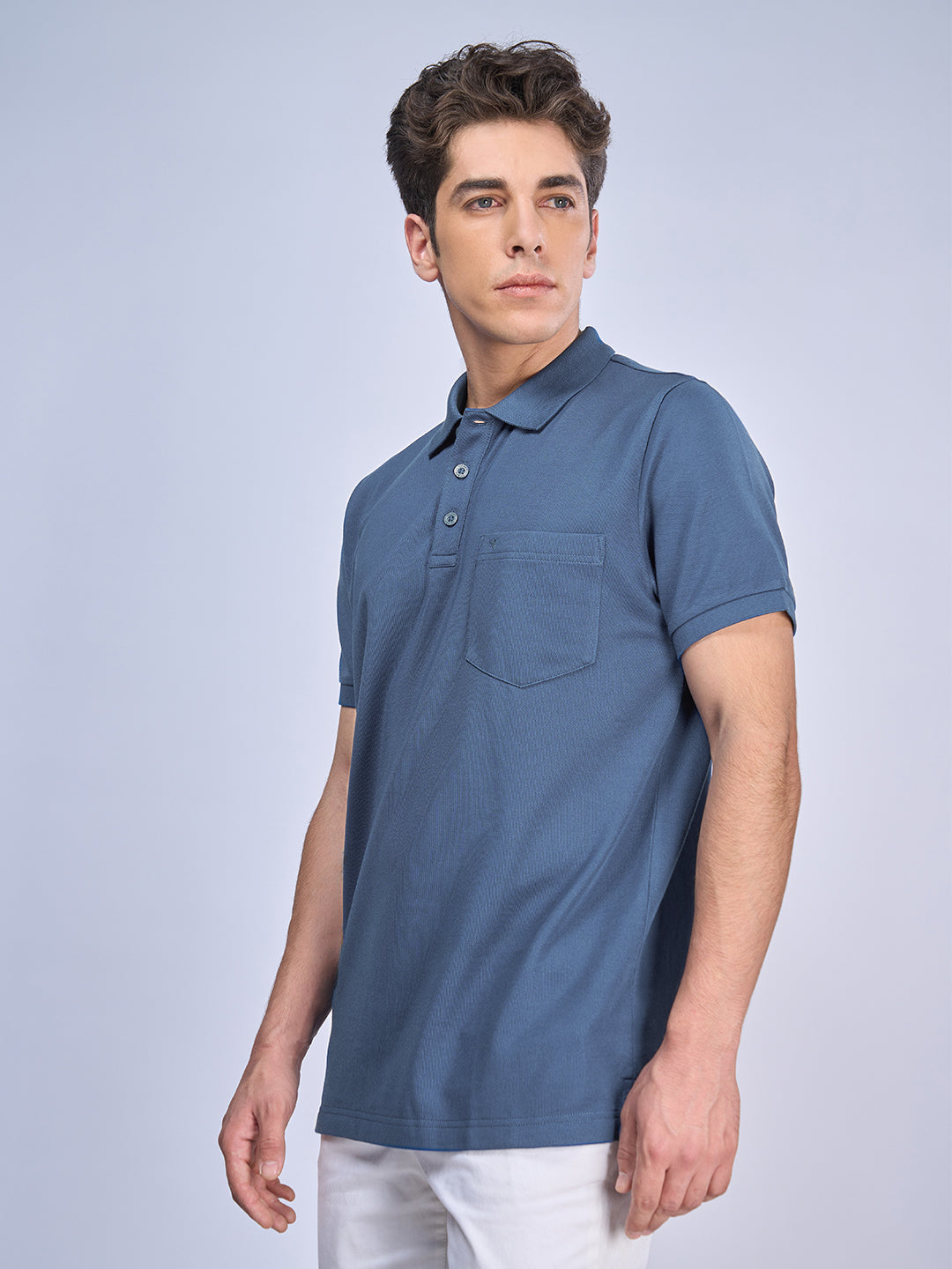 Men Cotton Rich Smart Fit Expert Polo T-Shirt Blue EP28