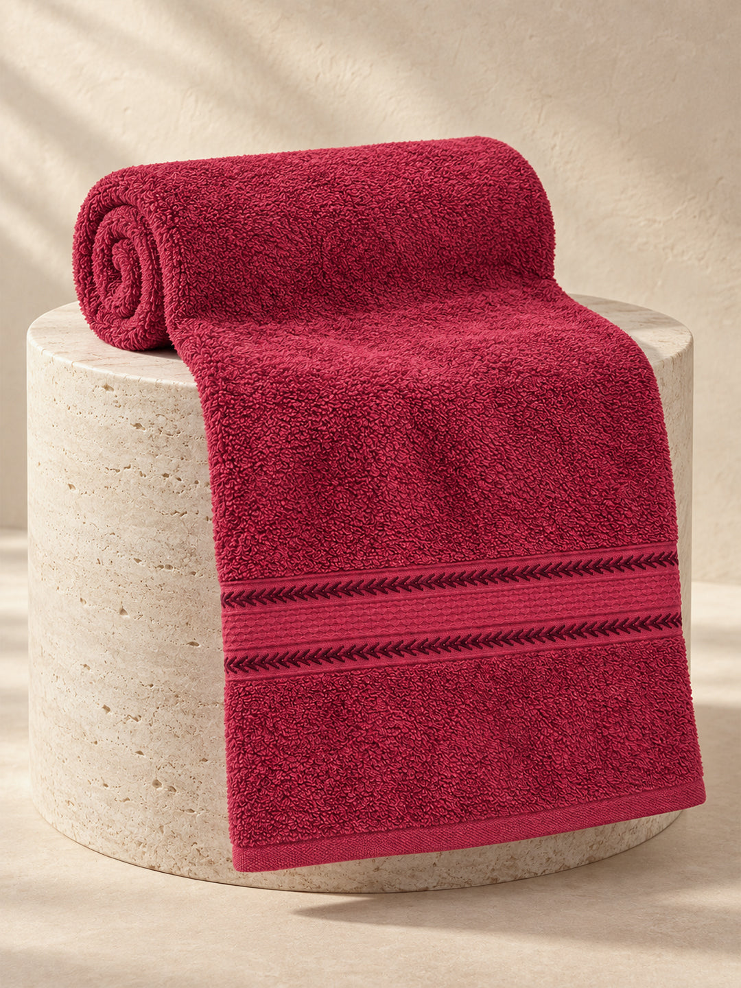 100% Cotton Rumba Red Terry Bath Towel - 380 GSM | 75 x 150 cm
