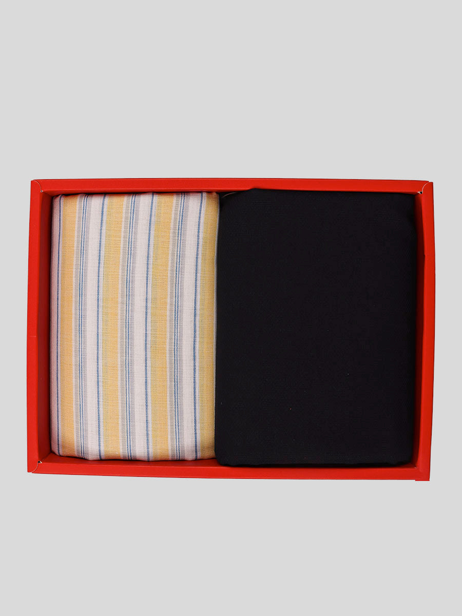 Cotton Striped Shirting & Suiting Gift Box Combo RY38-Box view