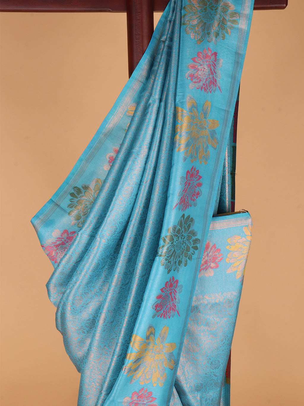 Women SkyBlue Semi Mysore Silk Saree SS380