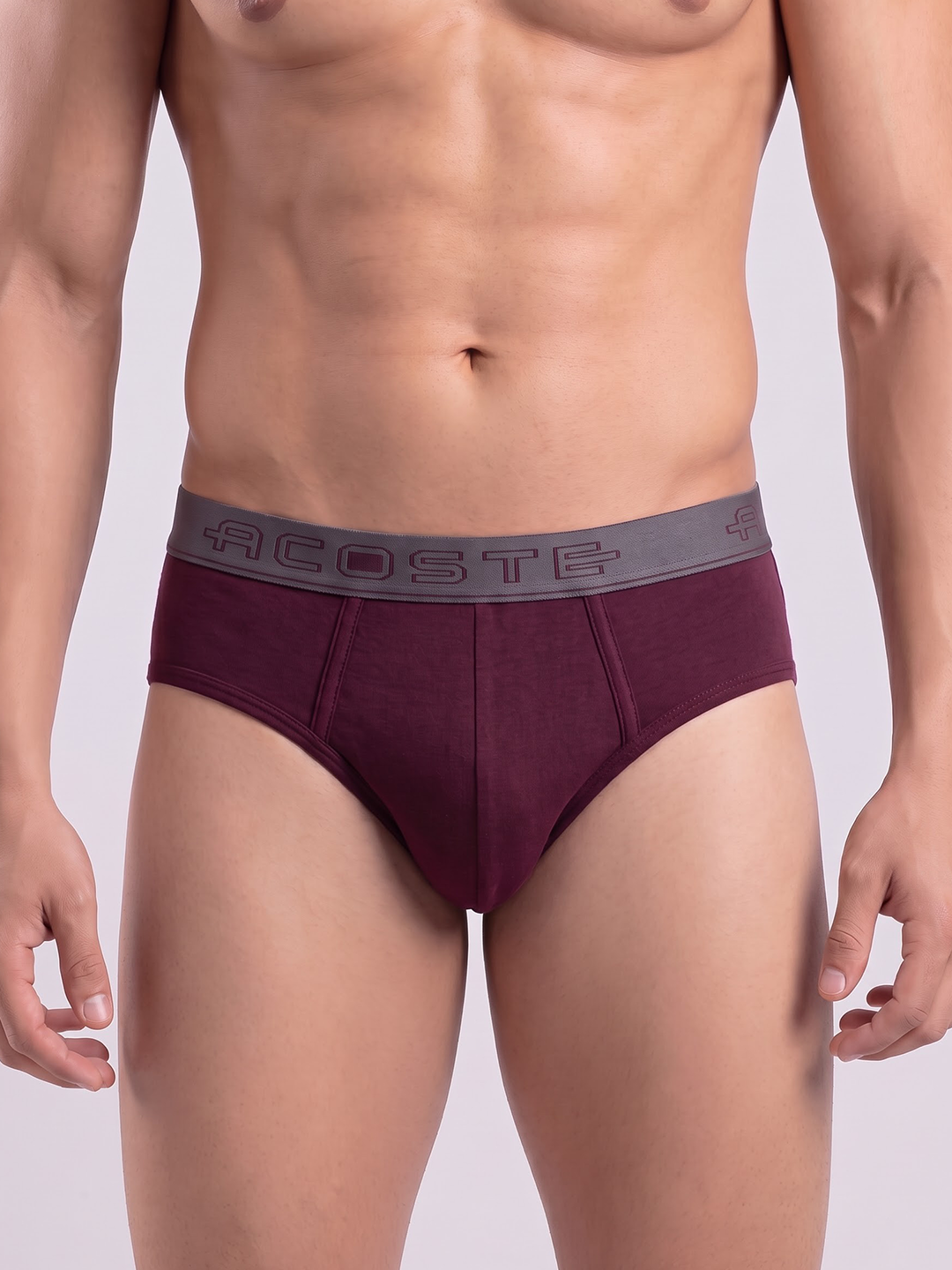 100% Cotton Assorted Colour Outer Elastic Brief Acoste 1015 (Pack of 2)