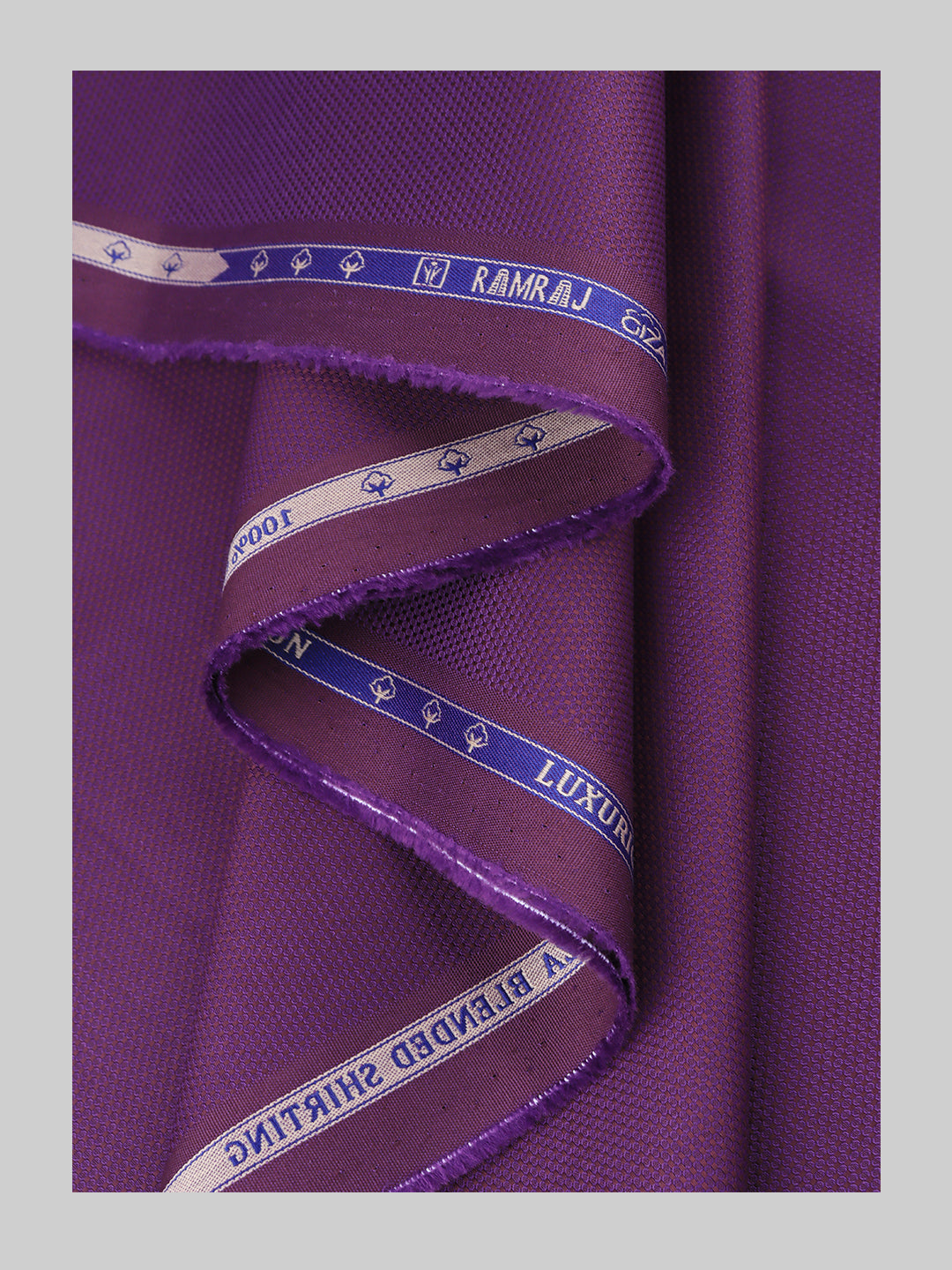 Men 100% Cotton Self Design Shirt Fabric Purple Grand Iconic