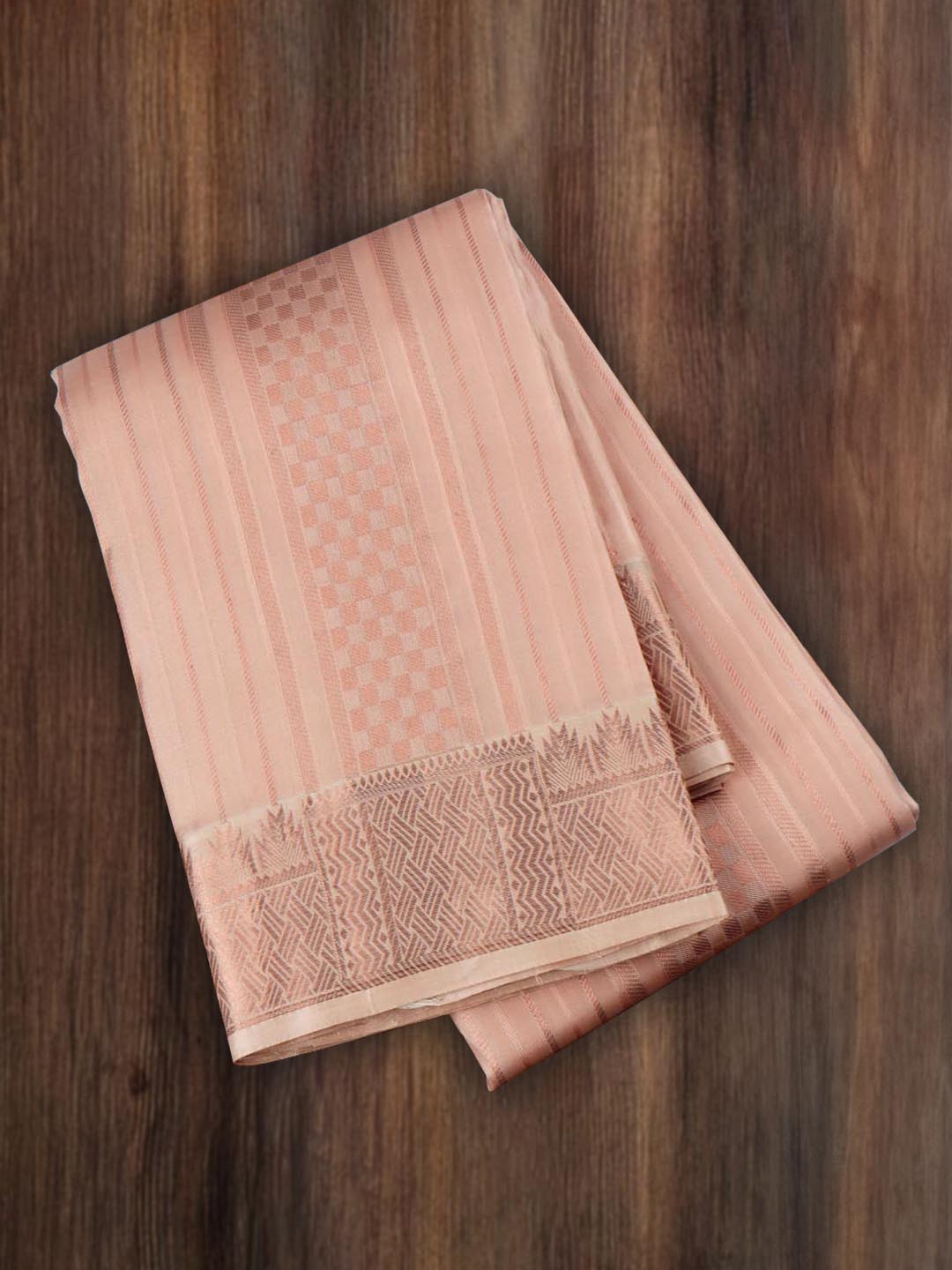 Men Premium Pure Silk Cream Dhoti with Angavastram "Thirukalyan"