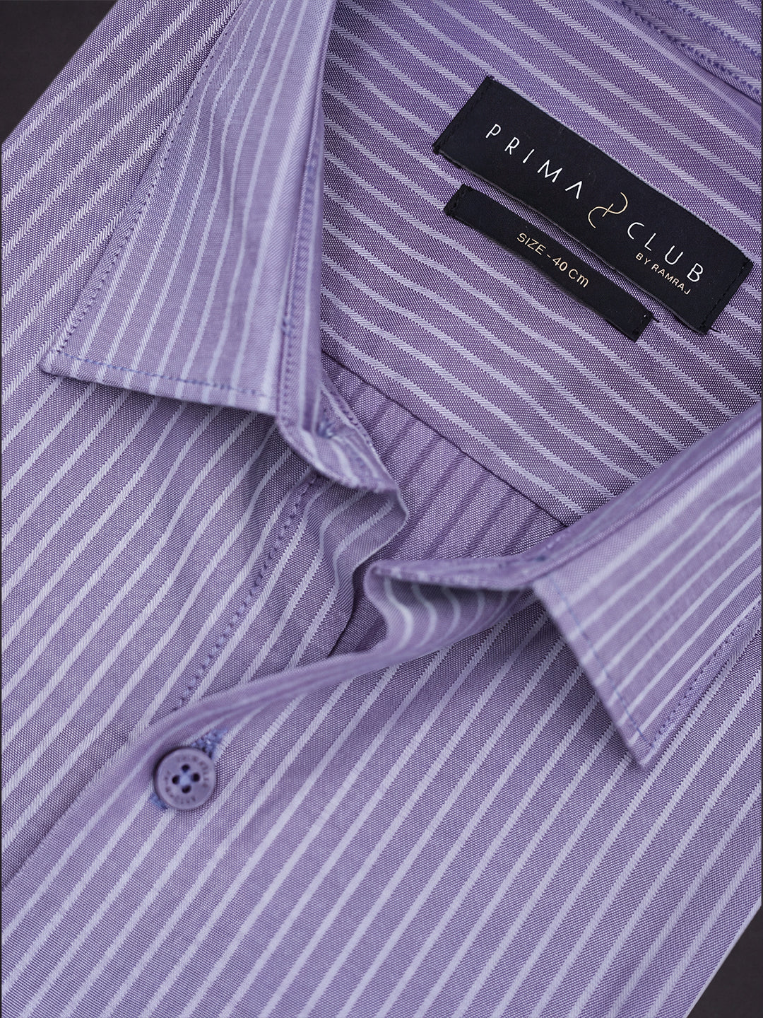 Prima Club Premium Cotton Dobby Purple Stripes Regular Fit Shirt SRAR7