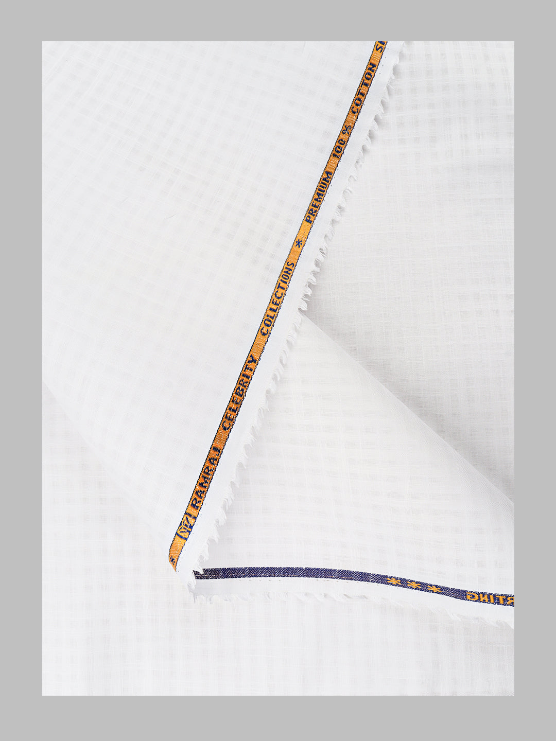 Men 100%Cotton Self Design Shirting Celebrity White C01