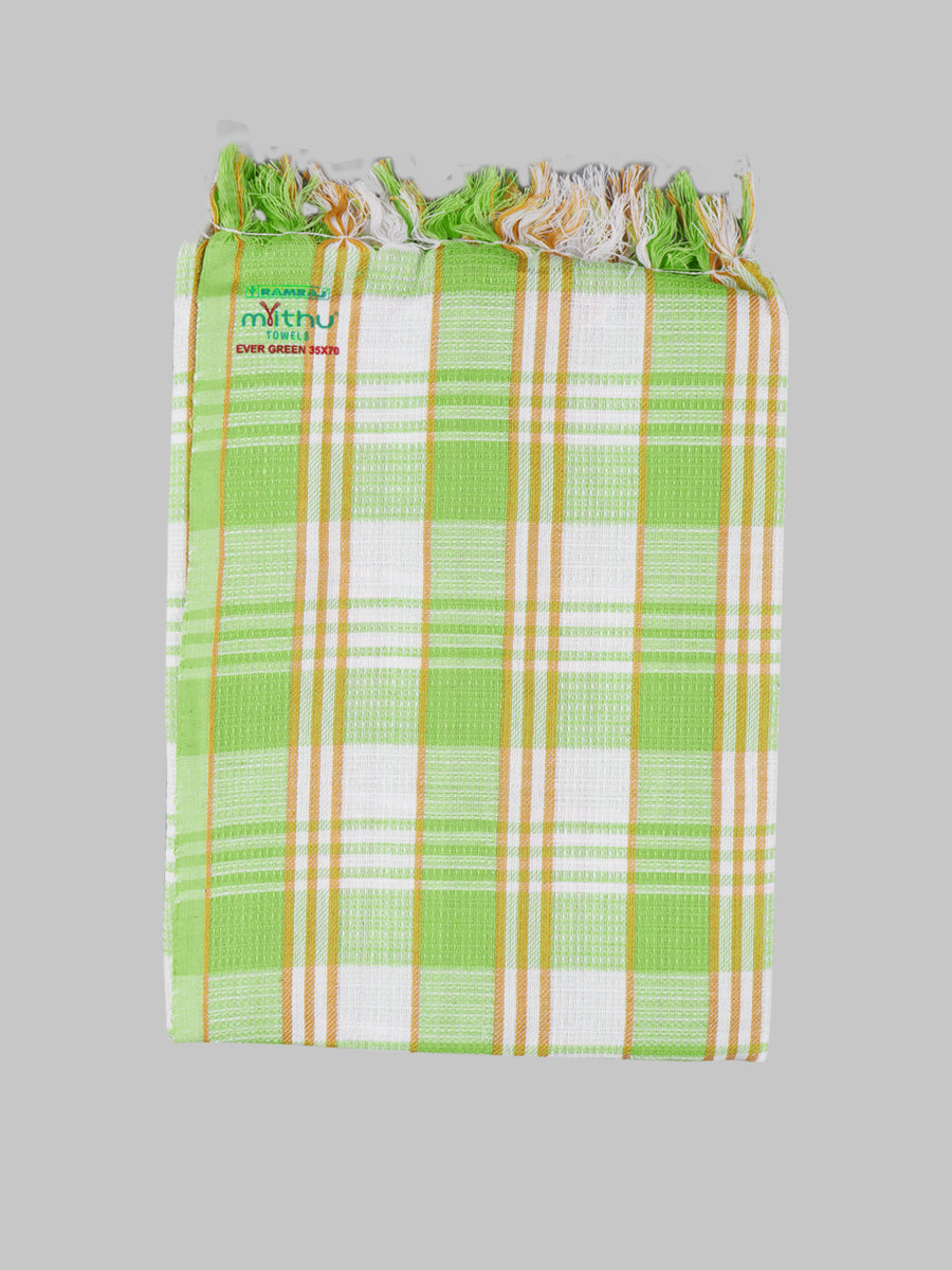 Evergreen Special Checked Bath Towel Colour-Green