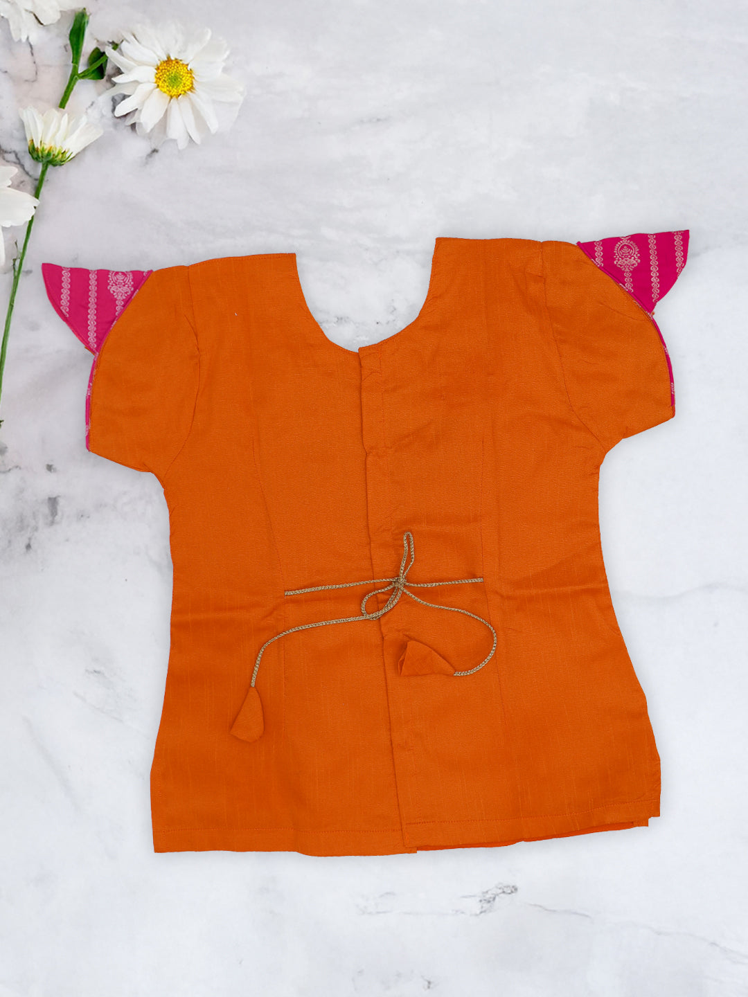 Girls Traditional Skirt Set Orange with Pink GPS27