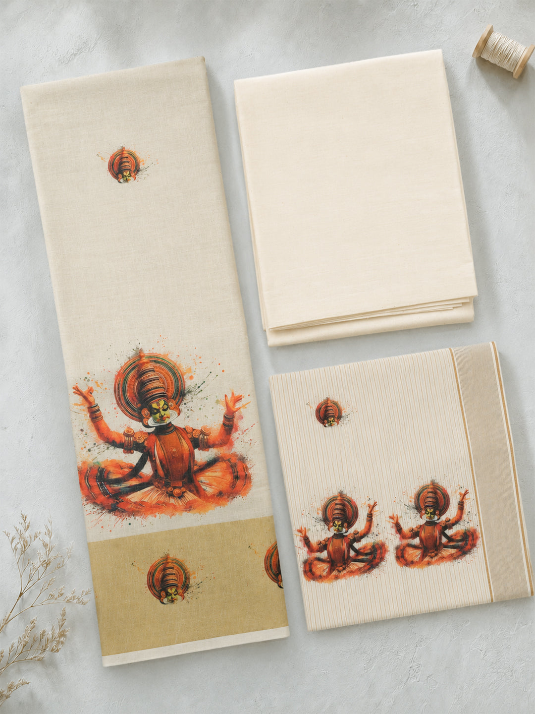 Women Tissue Gold Printed Dress Material DM375