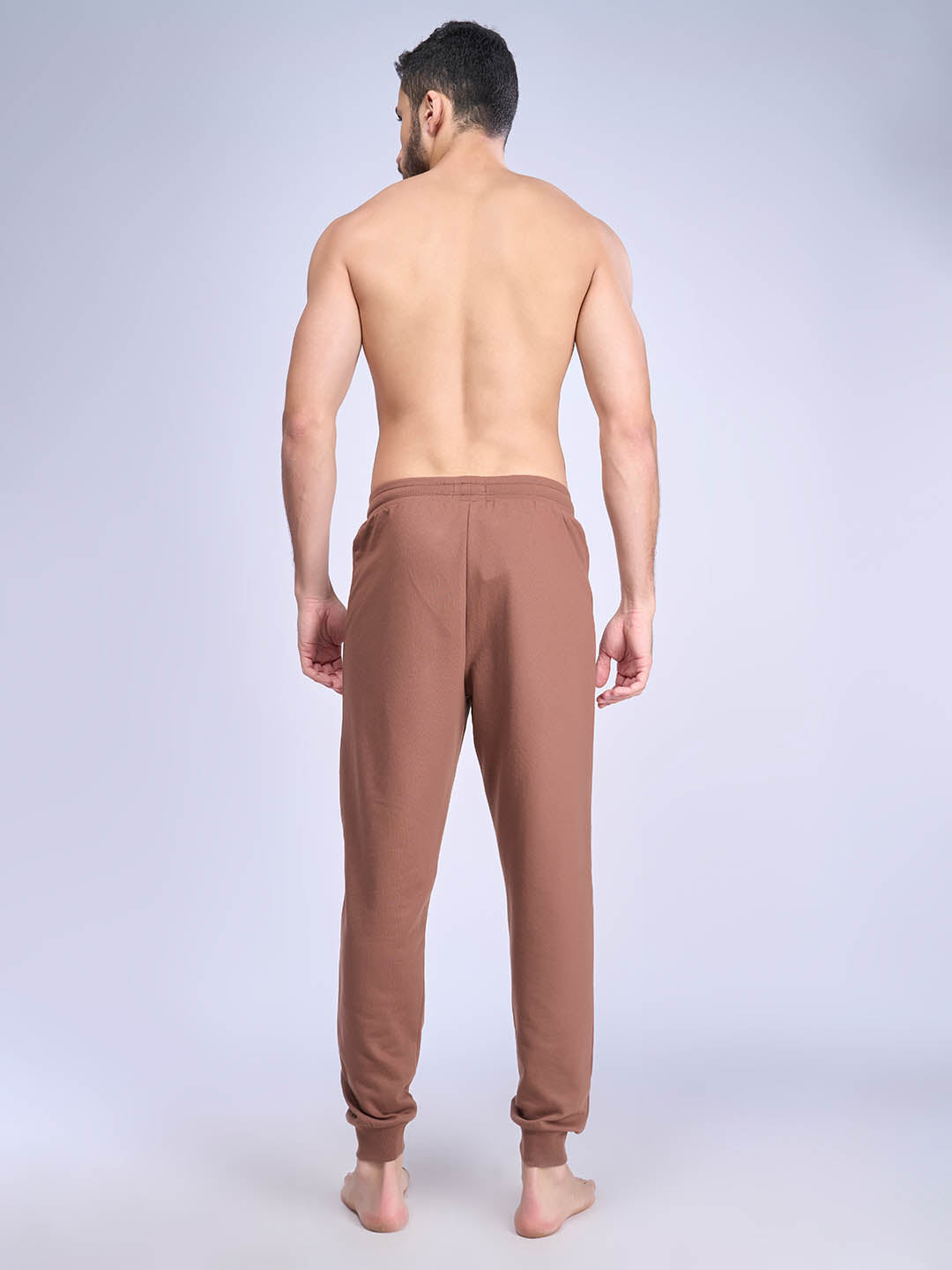 Men Cotton Zipper Packet Jogger Camel