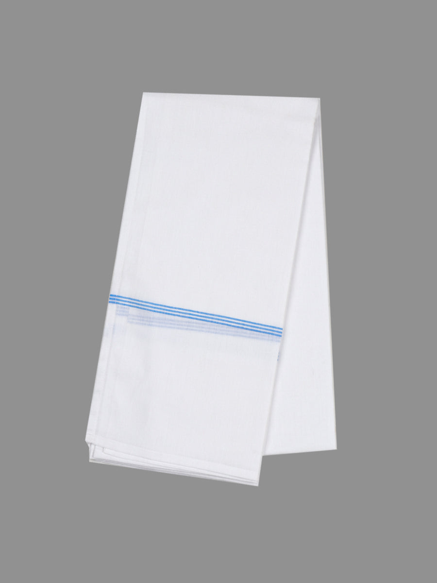 Cotton White Bath Towel SB Towel M/W 134 (3 in 1)-Blue