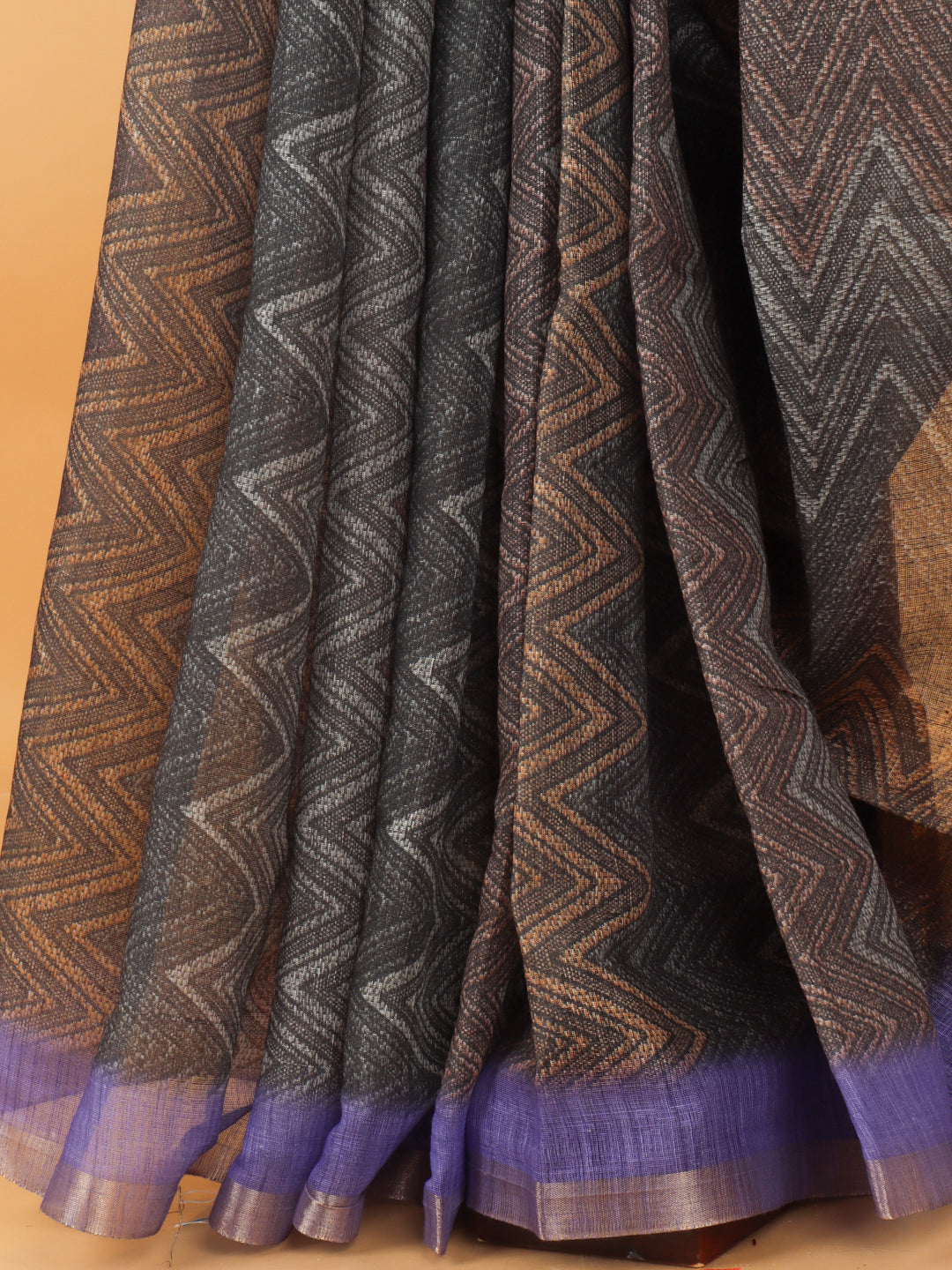 Women Lavender Semi Linen Saree SL222