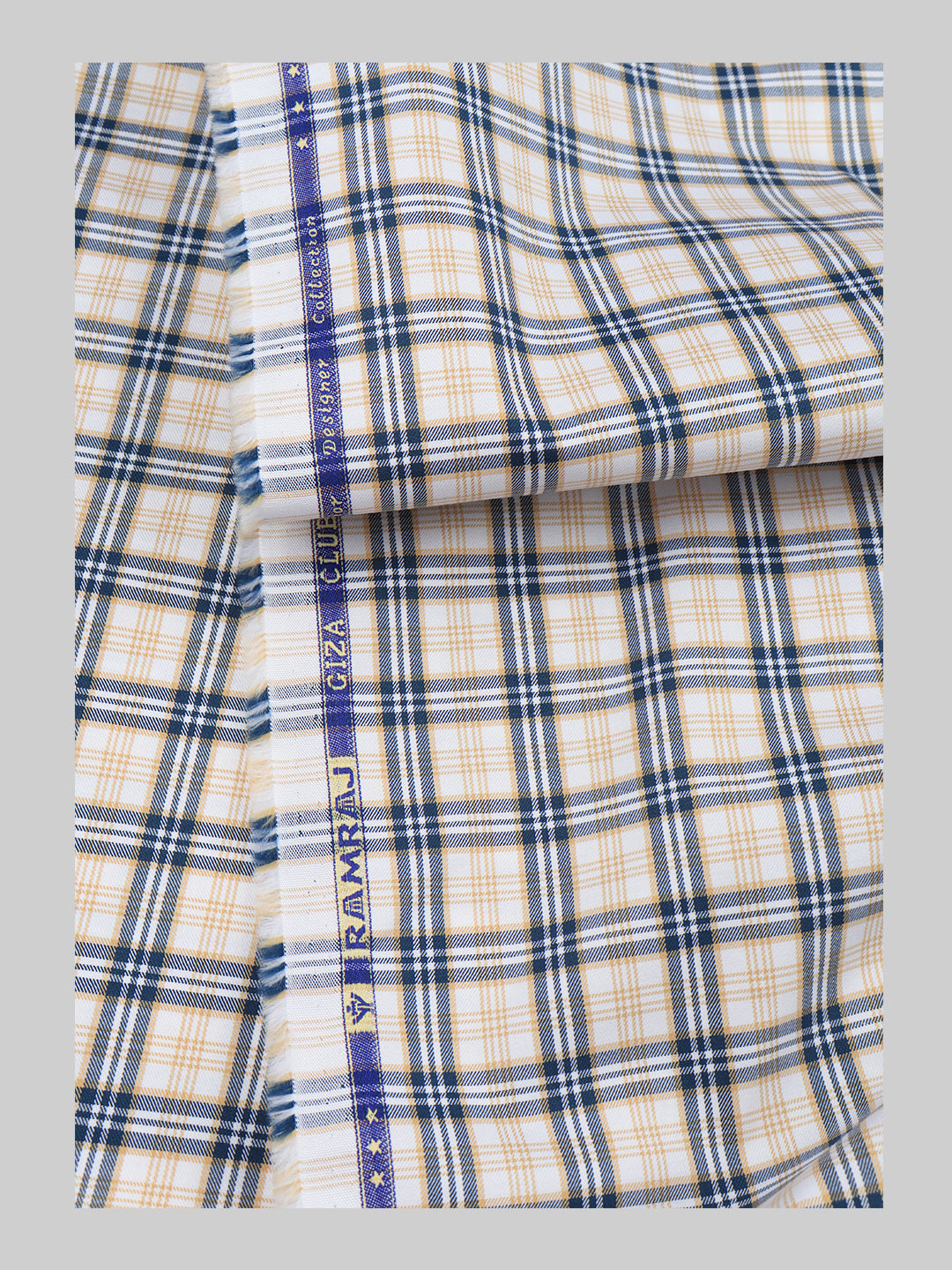 Men Giza Cotton Blend Checked Shirt Fabric Sandal Cascade