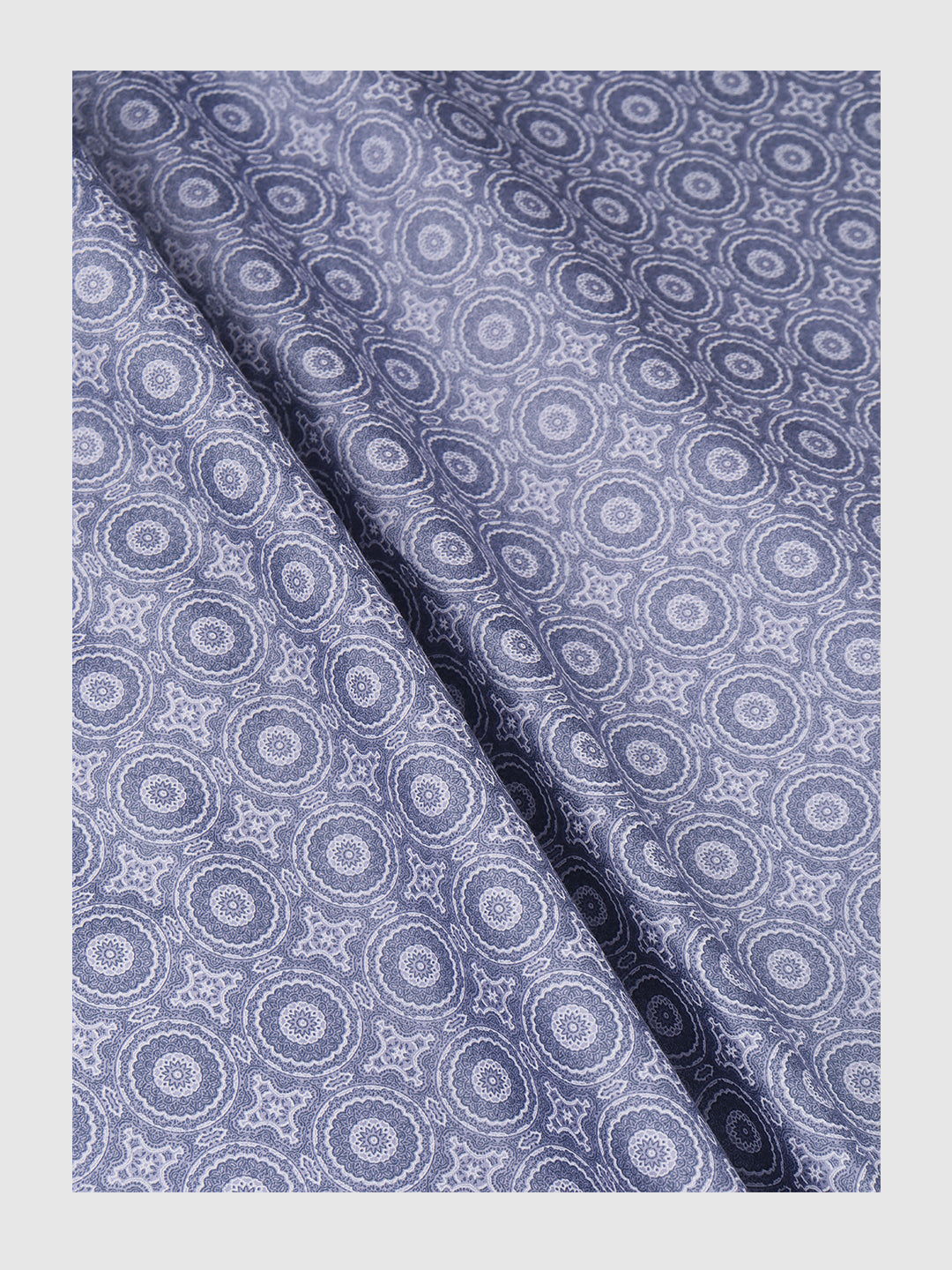 Men Cotton Rich Blue Printed Shirt Fabric Oslo Print