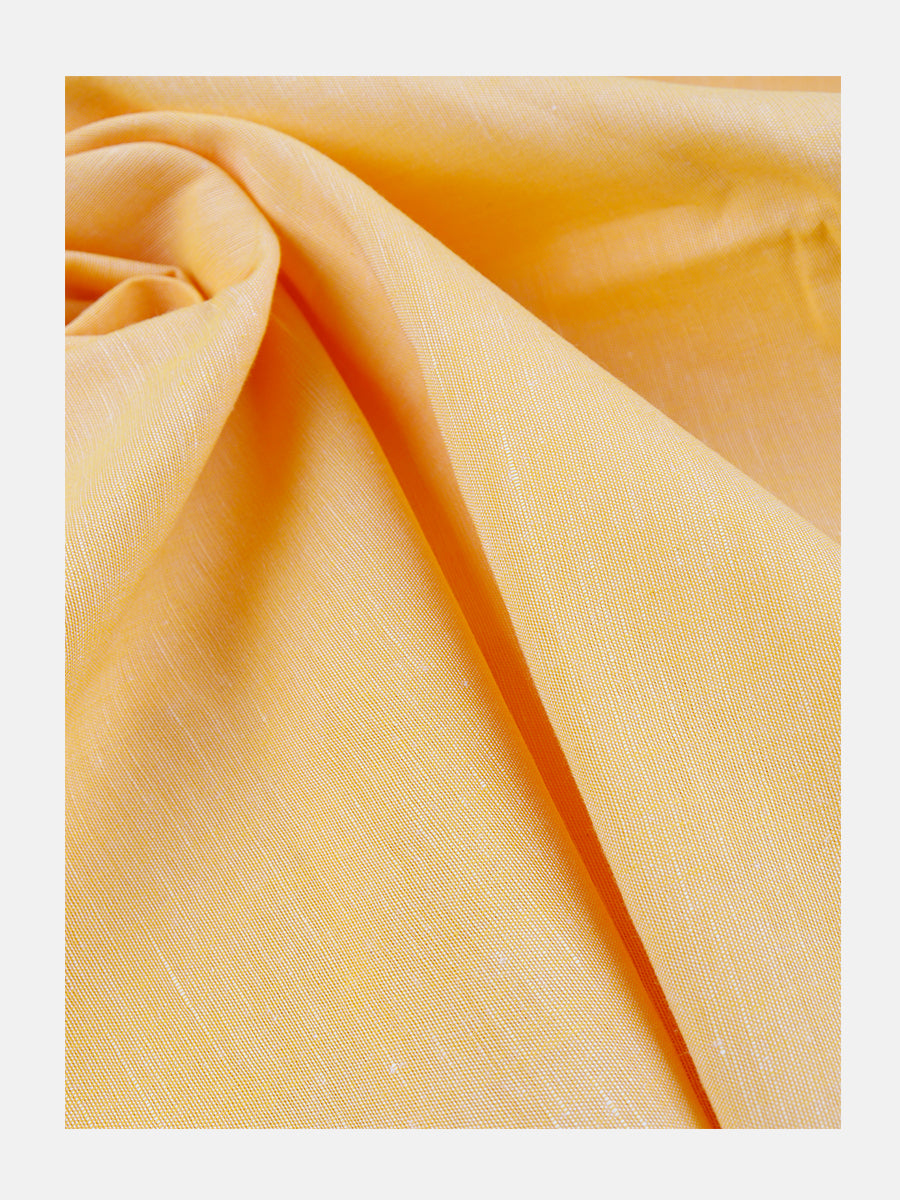 Linen Cotton Plain Colour Shirt Fabric Orange Unic Fashion-Close view
