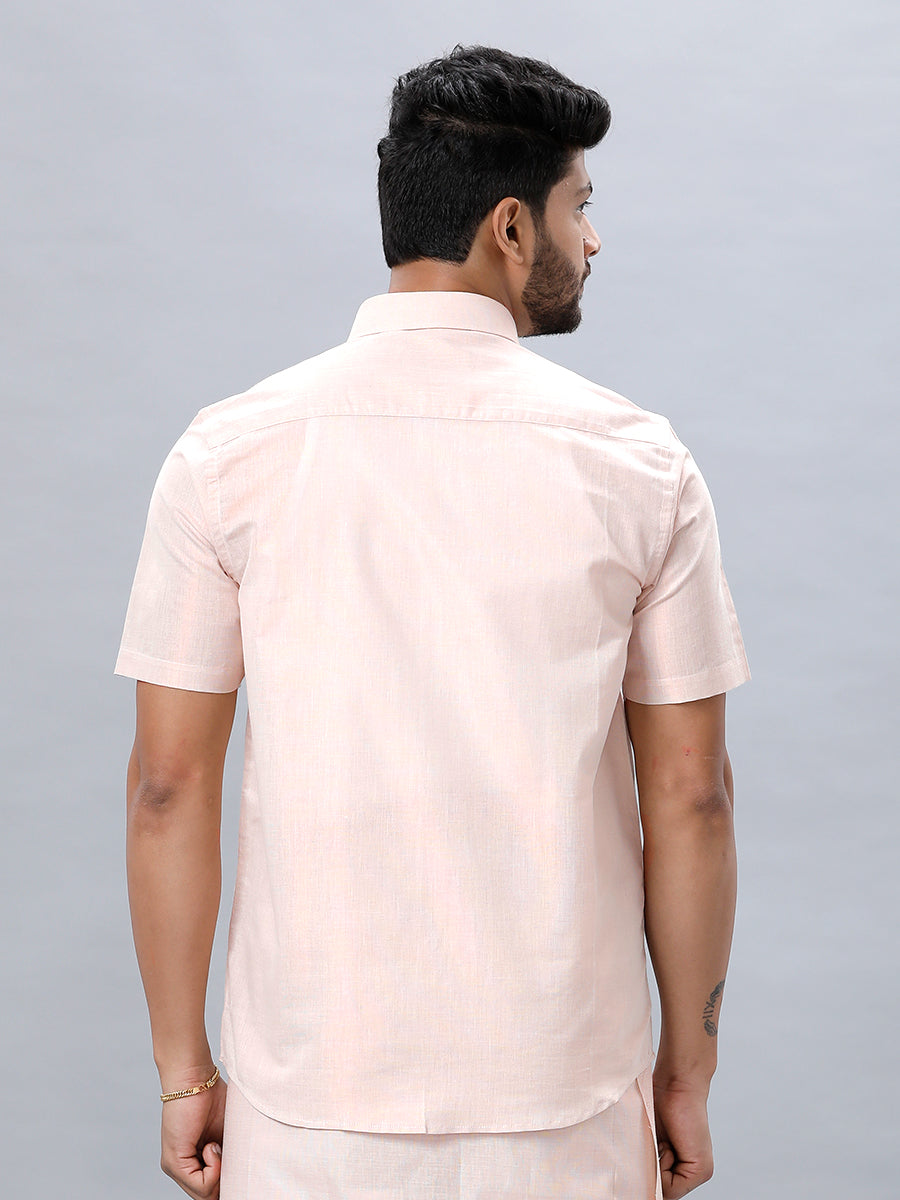 Mens Copper Tissue Half Sleeve Shirt Sangalpam-Back view