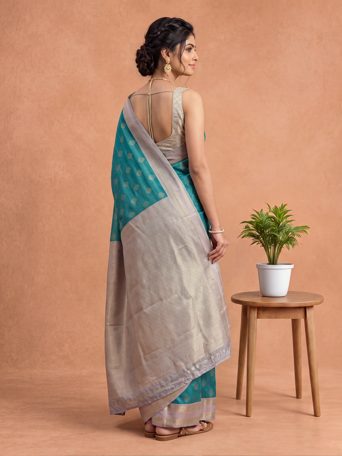 Women Art Silk Green with Lavender Saree ASS151