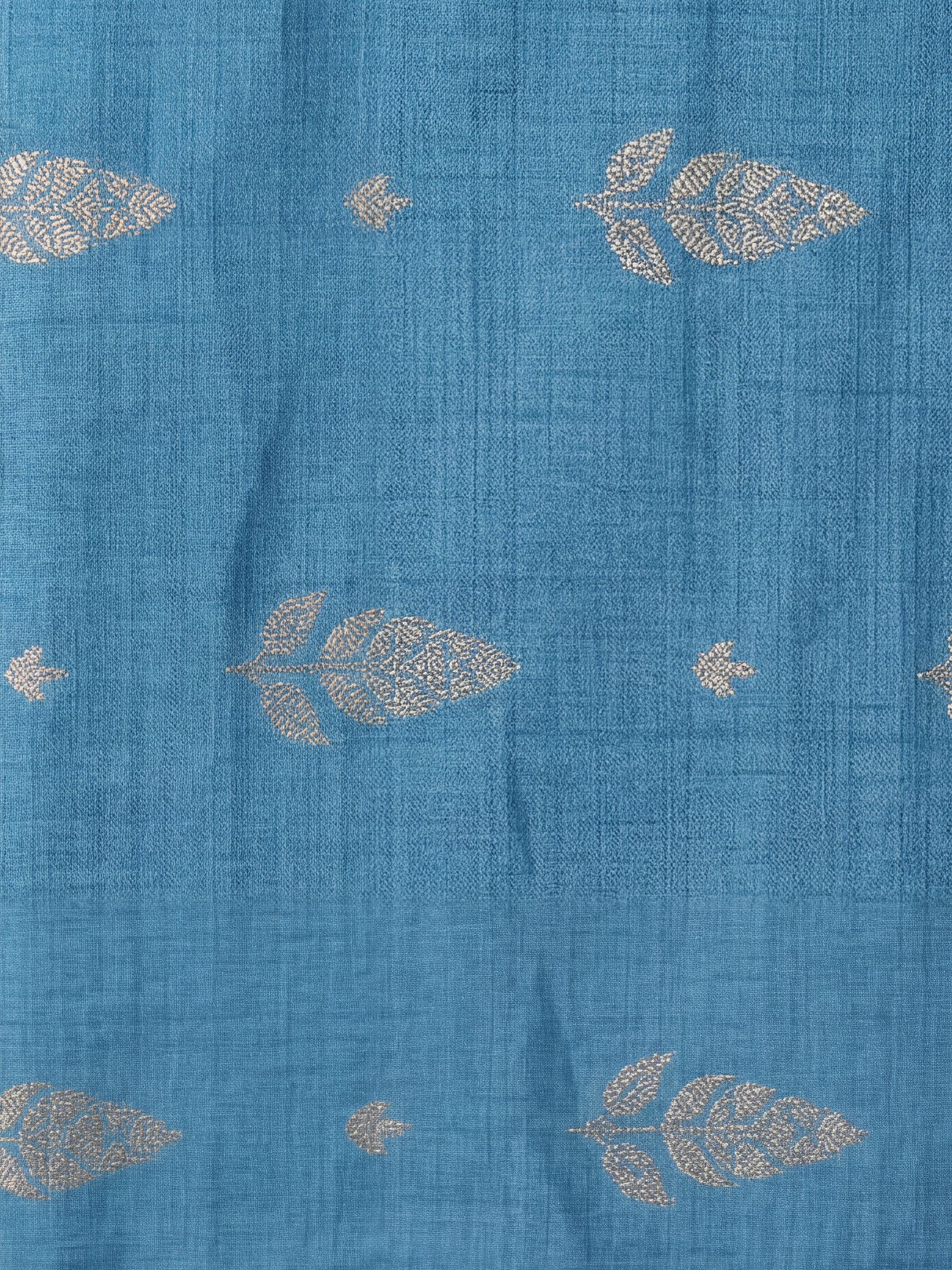 Women Semi Tussar Printed Blue Saree ST345