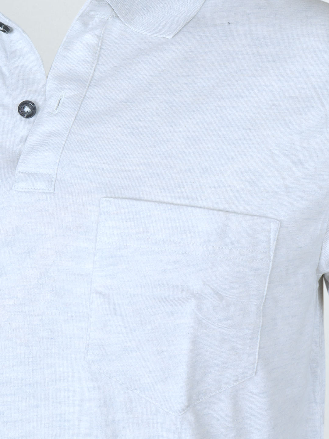 Men TENCEL™ Modal Fibers with Micro technology Polo T-Shirt Ecru Melange EMP8