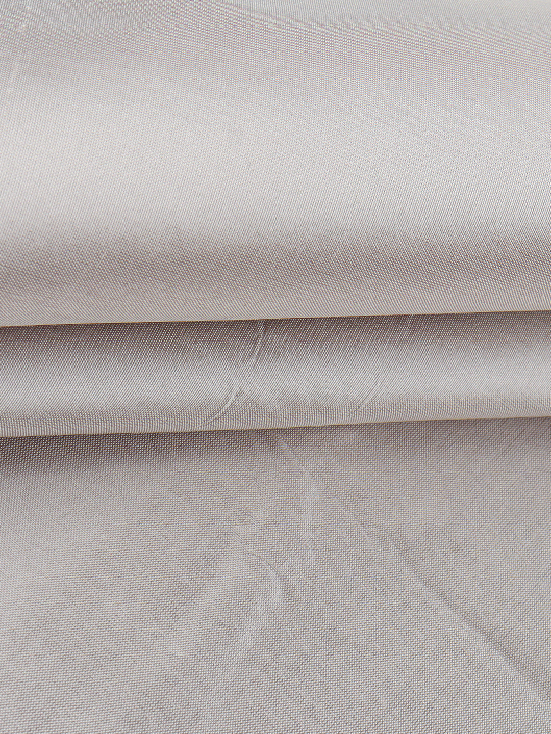 Premium Pure Silk Shirting Fabric White Sand - Slubless Dupion