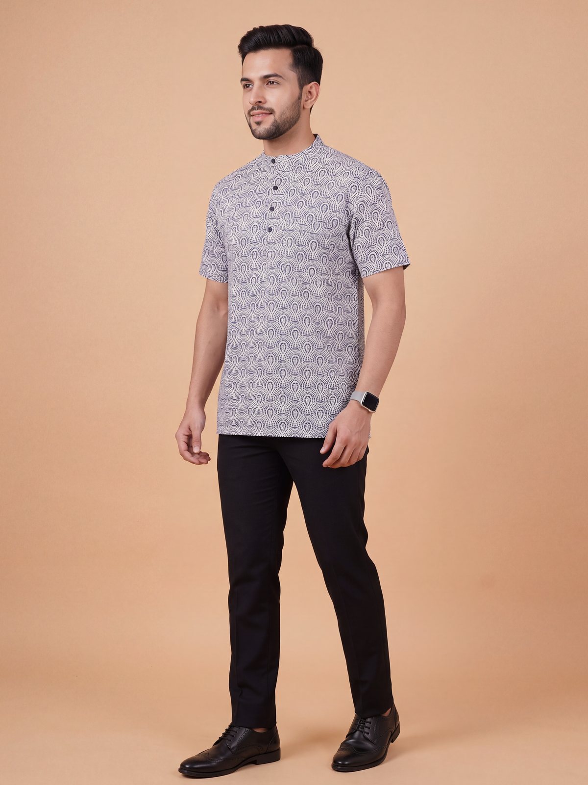 Cotton Short Length WT Arch Embroidered Pocket Kurta RP3
