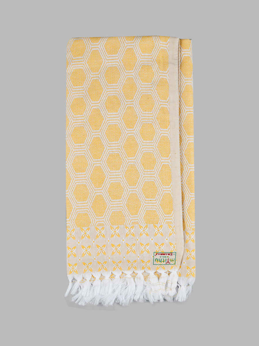 Cotton Colour Bath Towel Jakkard-Yellow