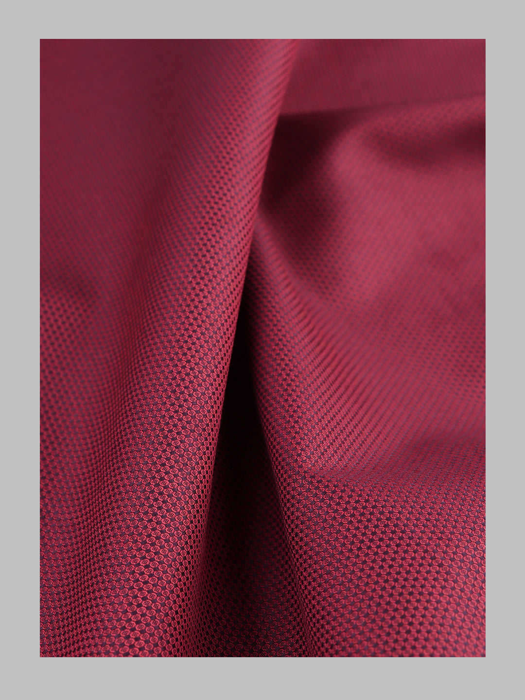Men 100% Cotton Self Design Shirt Fabric Red Grand Iconic