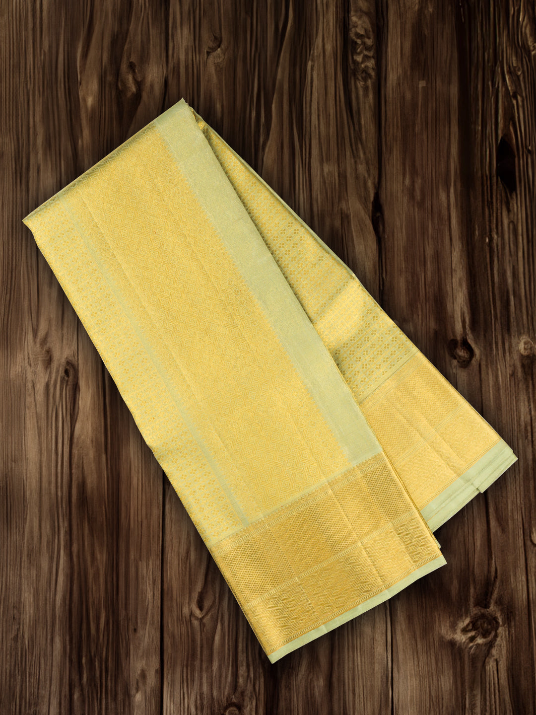 Men 100% Pure Silk Green Rajdharbar