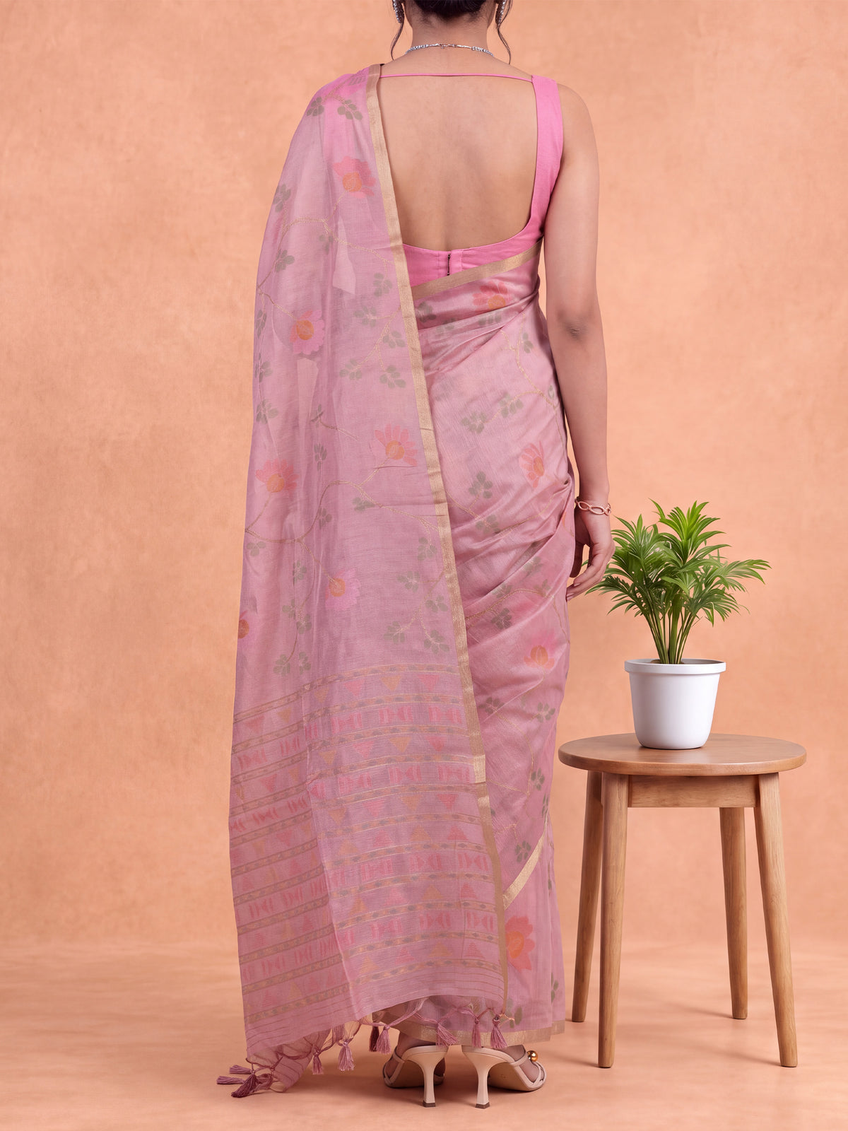 Women Spun Poly Lavender Saree SP22