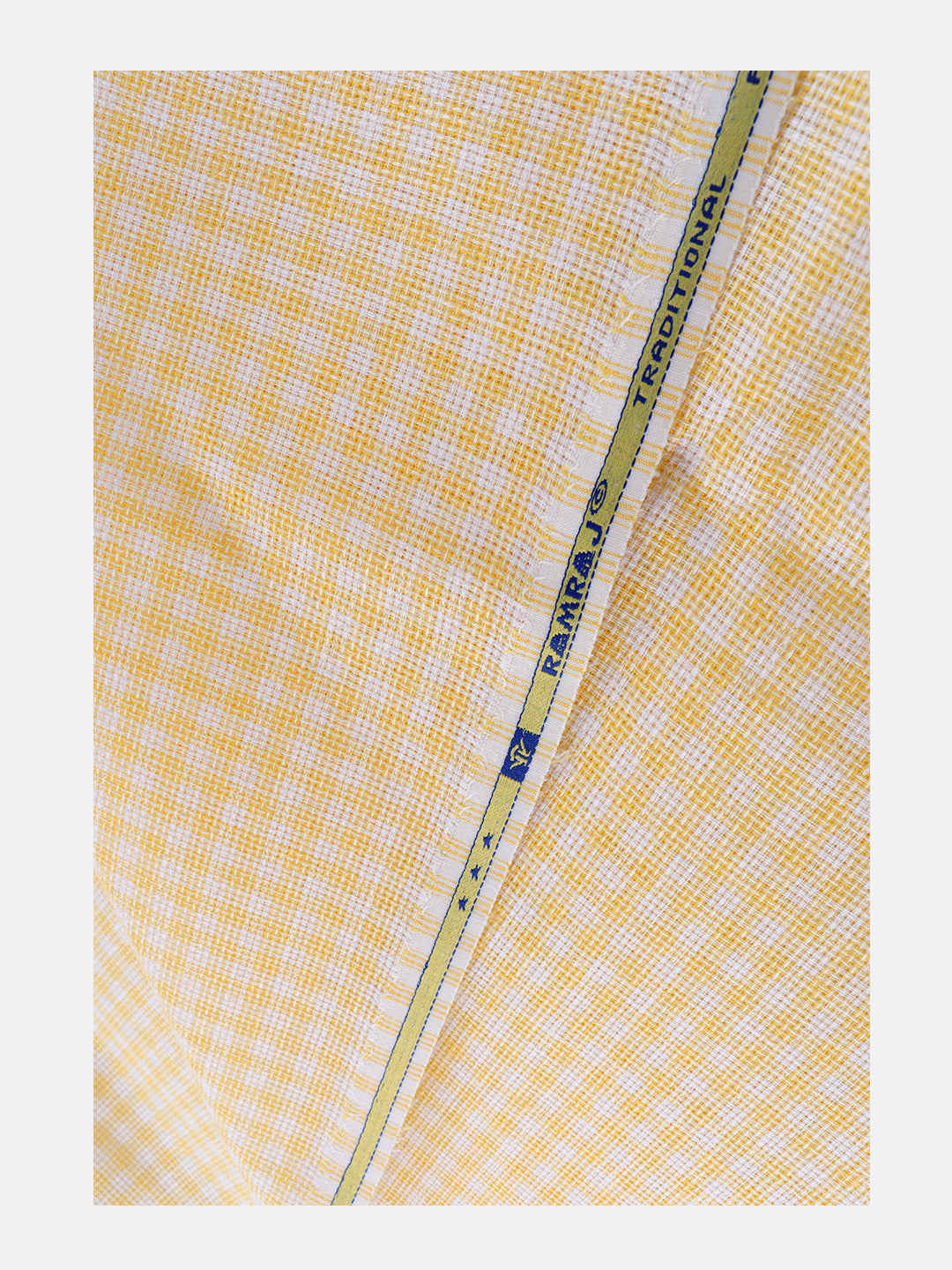 Mens Cotton Rich Checked Shirt Fabric Yellow High Style