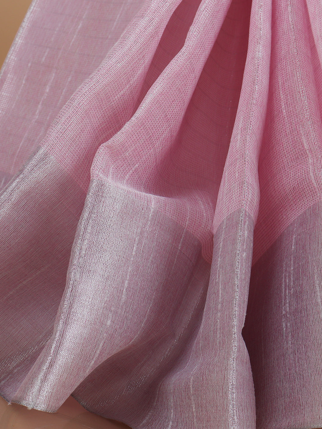 Women Semi Linen Saree Light Pink SL212