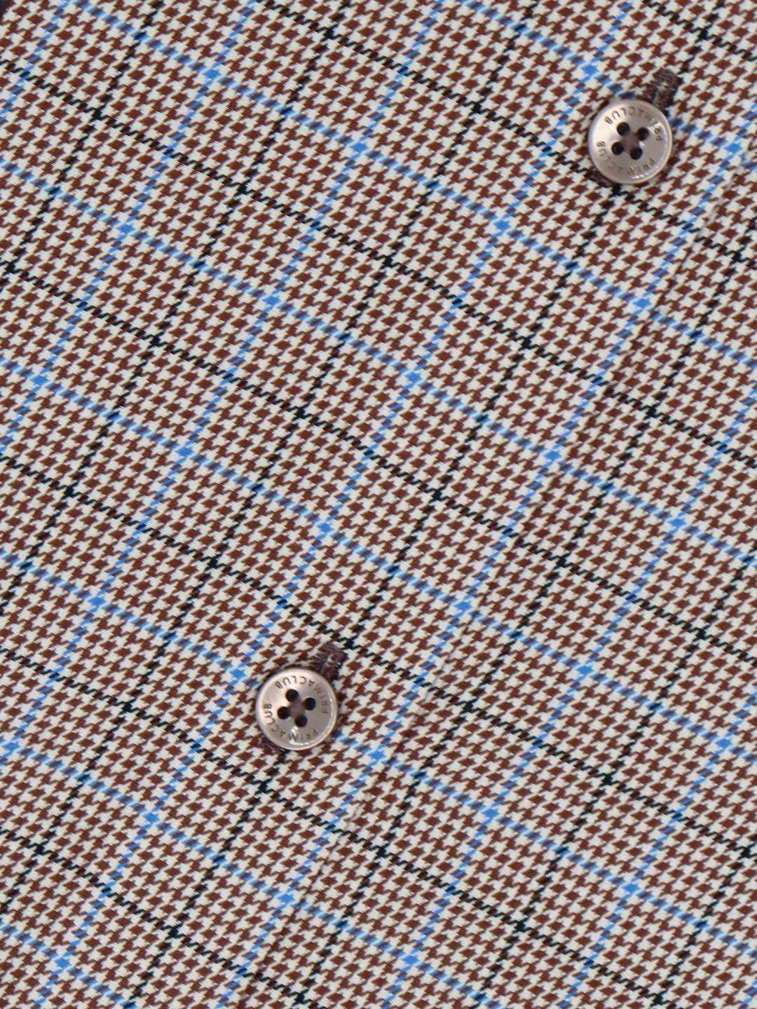 Prima Club Premium Cotton Dobby Khaki Red Checked Regular Fit Shirt SRAQ1