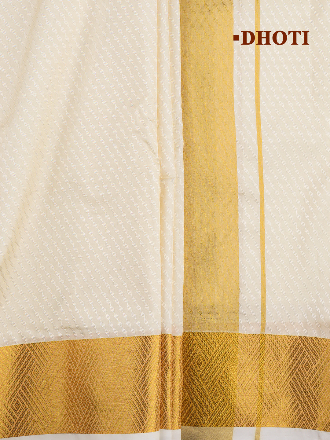 Men Art Silk Gold Jari Dhoti & Shirting Cream Mangalakara Set 140k (2*1)