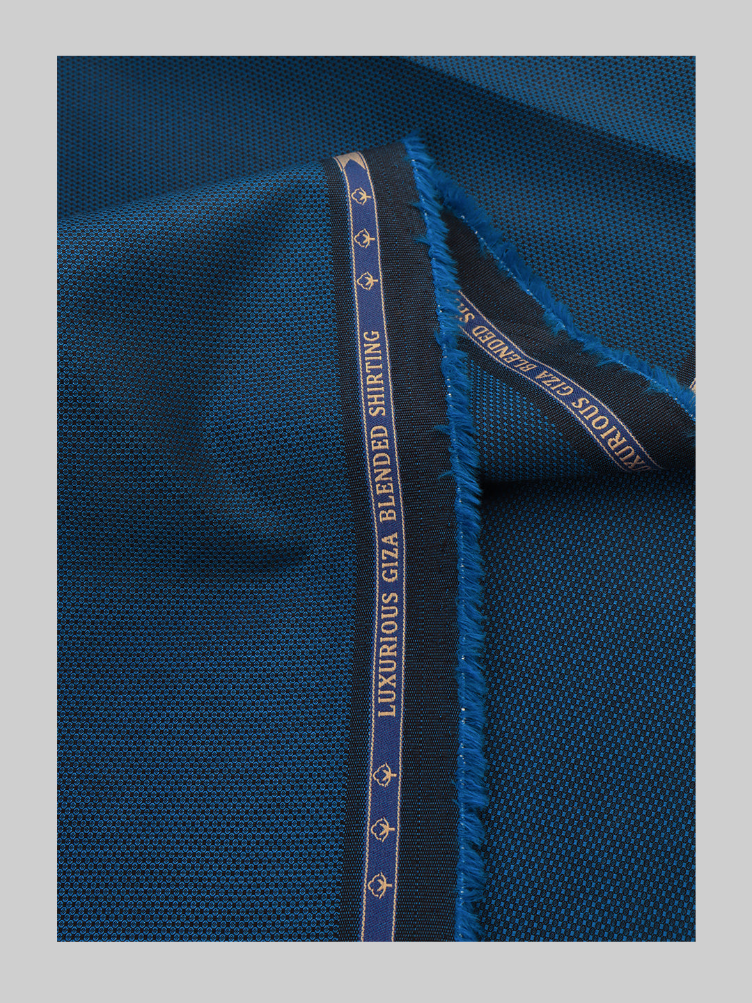 Men 100% Cotton Self Design Dark Blue Shirt Fabric Grand Iconic