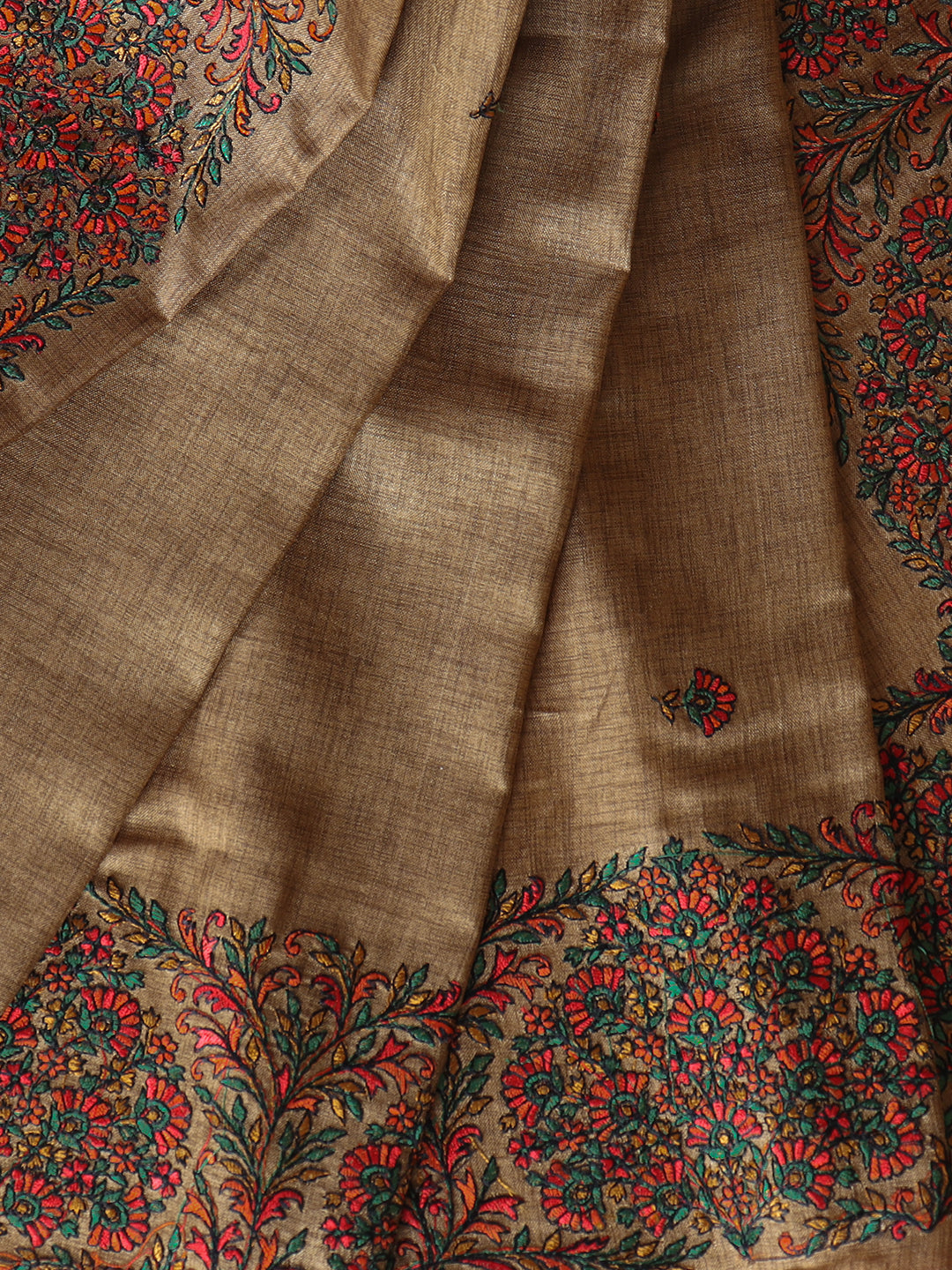 Women Bronze Brown Semi Tussar Saree ST270