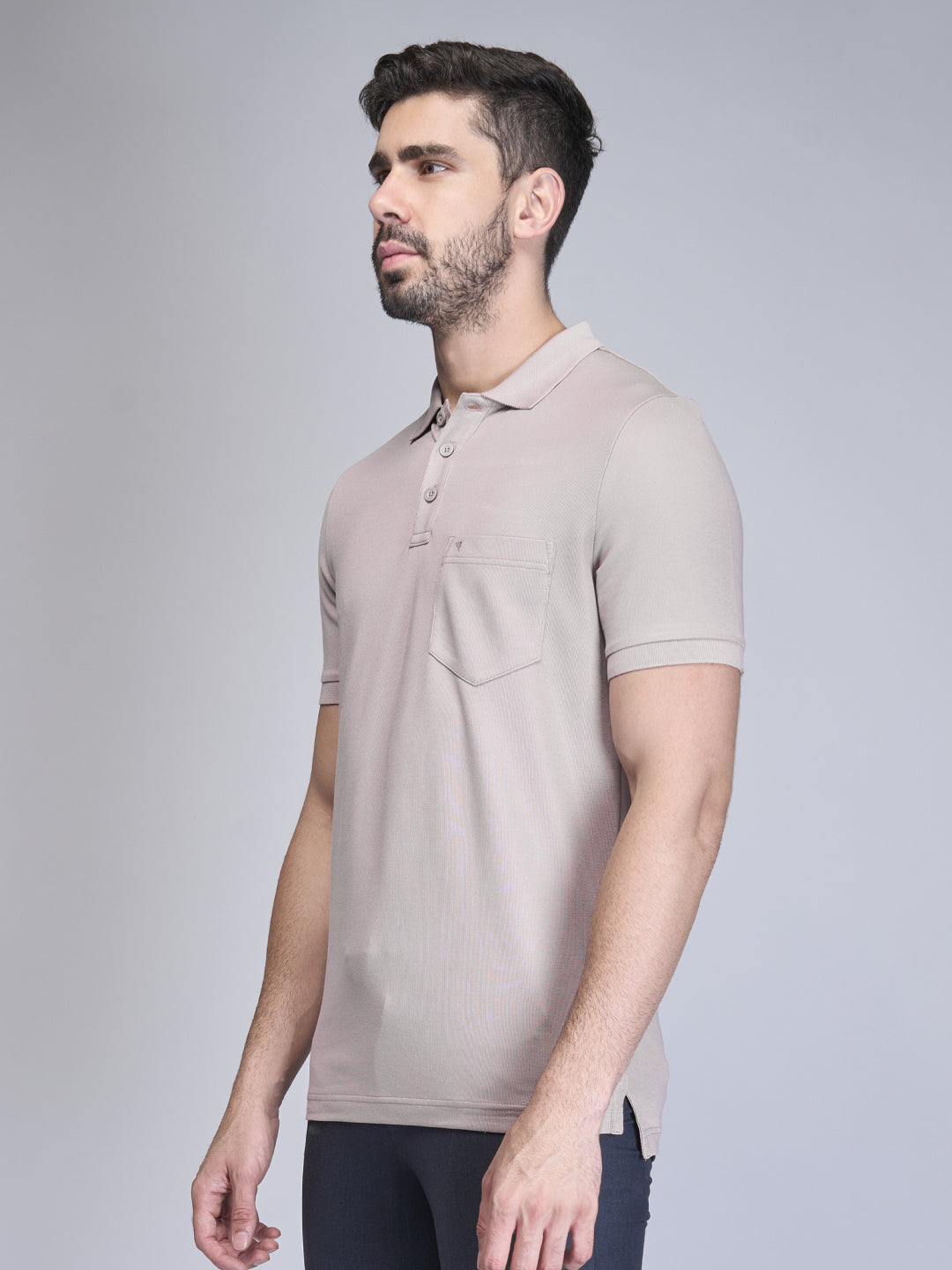 Mens Expert Polo Tshirt with Pocket Silver Berry EP24