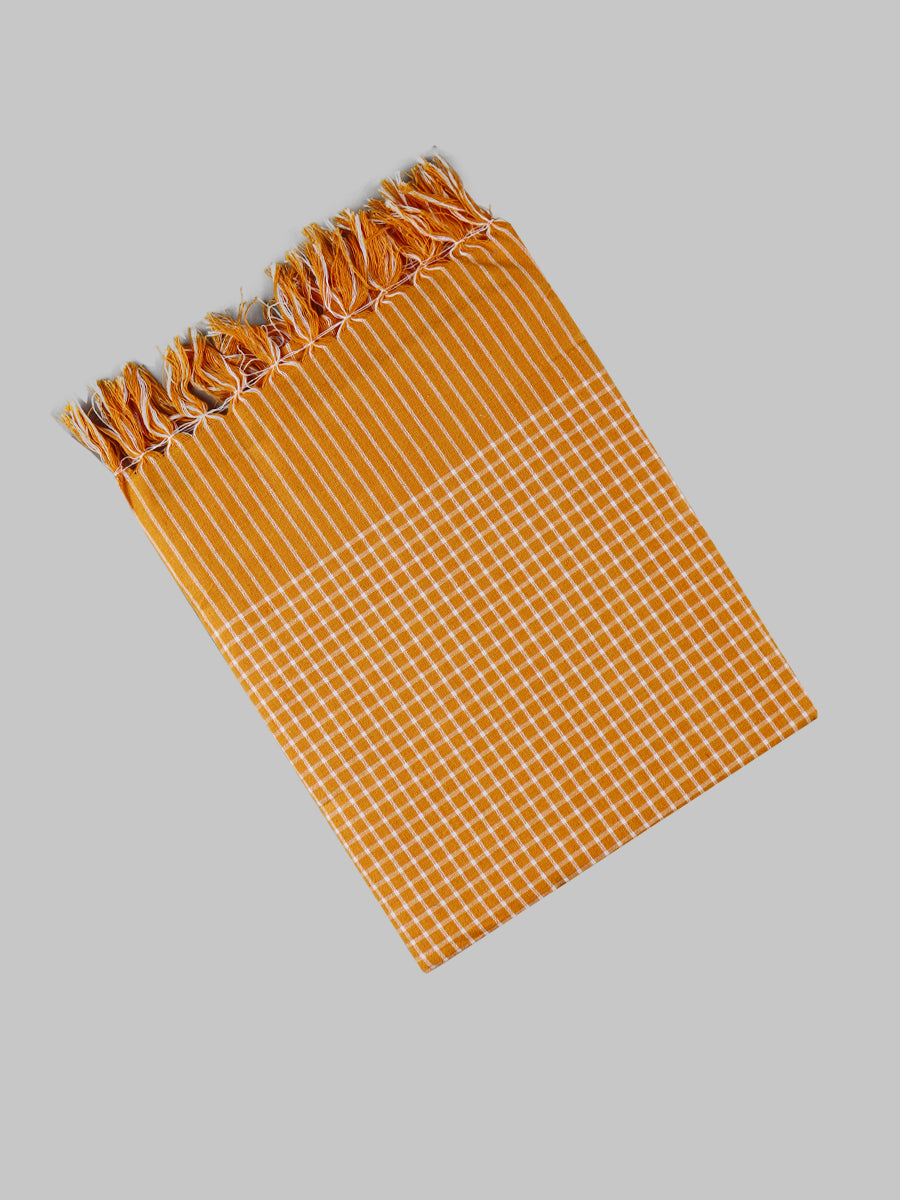 Hero Checked Towel Colour (2 PCs Pack)-Orange