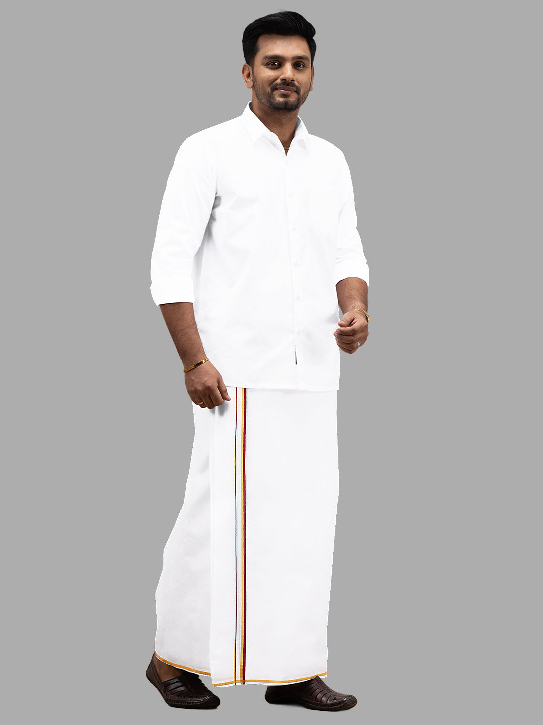 Men Fancy Jari Border Double Dhoti Vetha Fancy