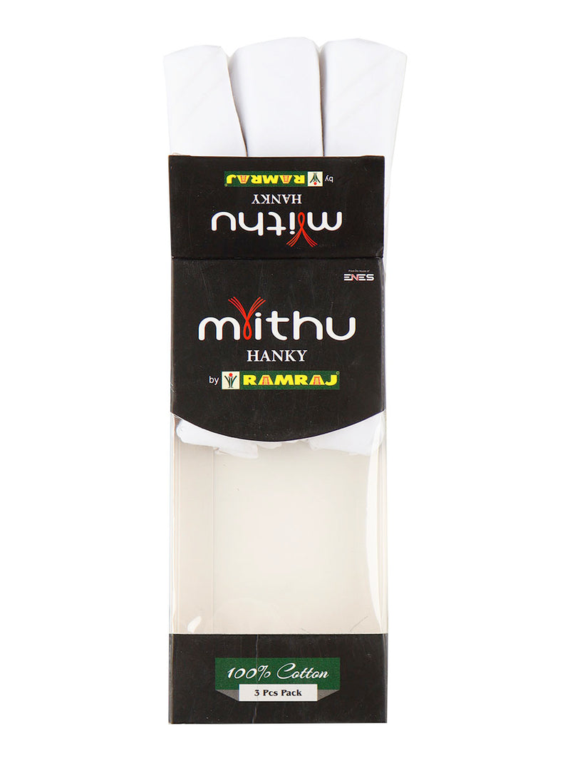 Cotton White Hand Kerchief 2700 (3 in 1)
