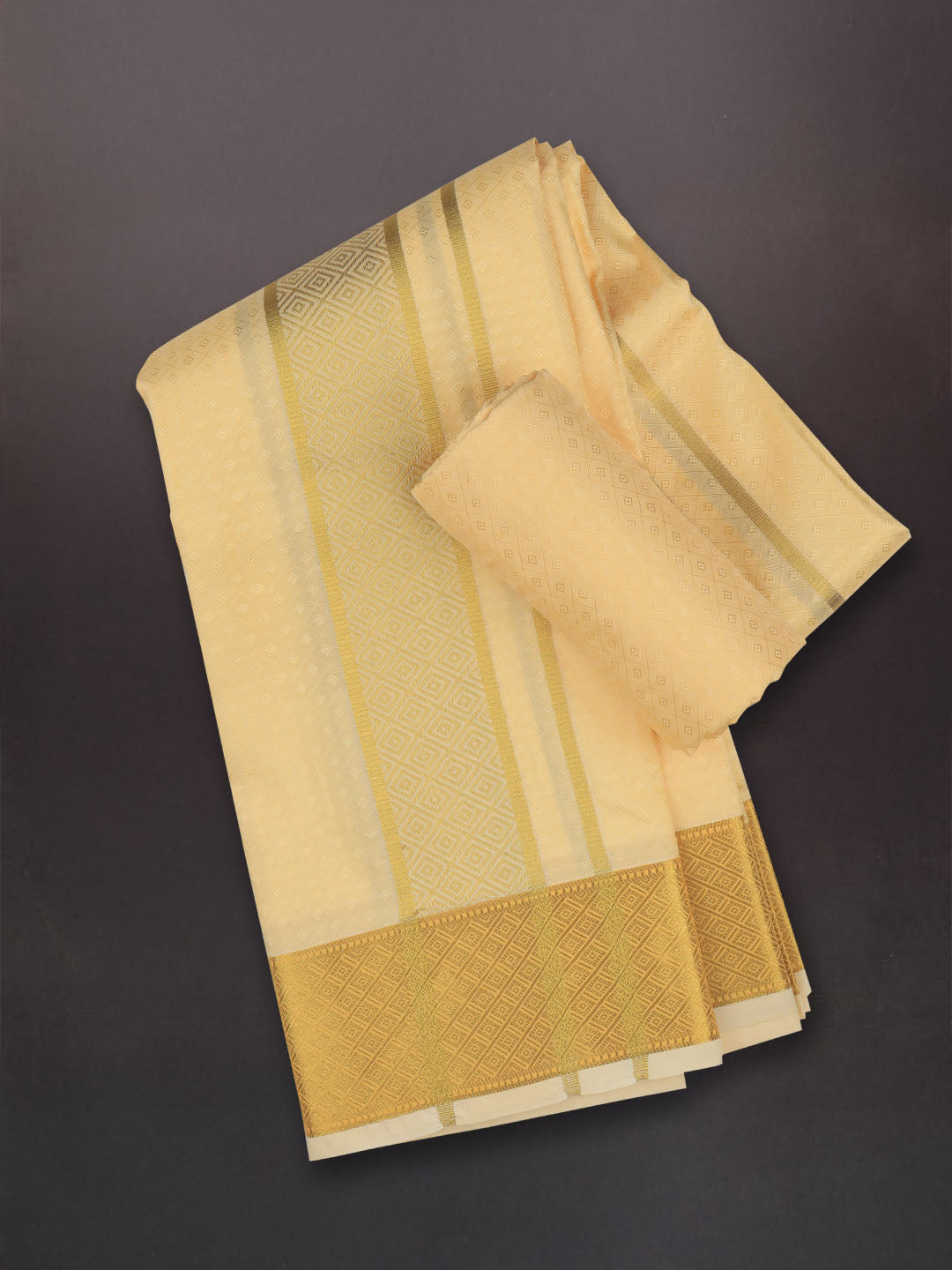Men Art Silk Dhoti & Shirting Set Peach Mangalakara 140k (2 in 1) M35
