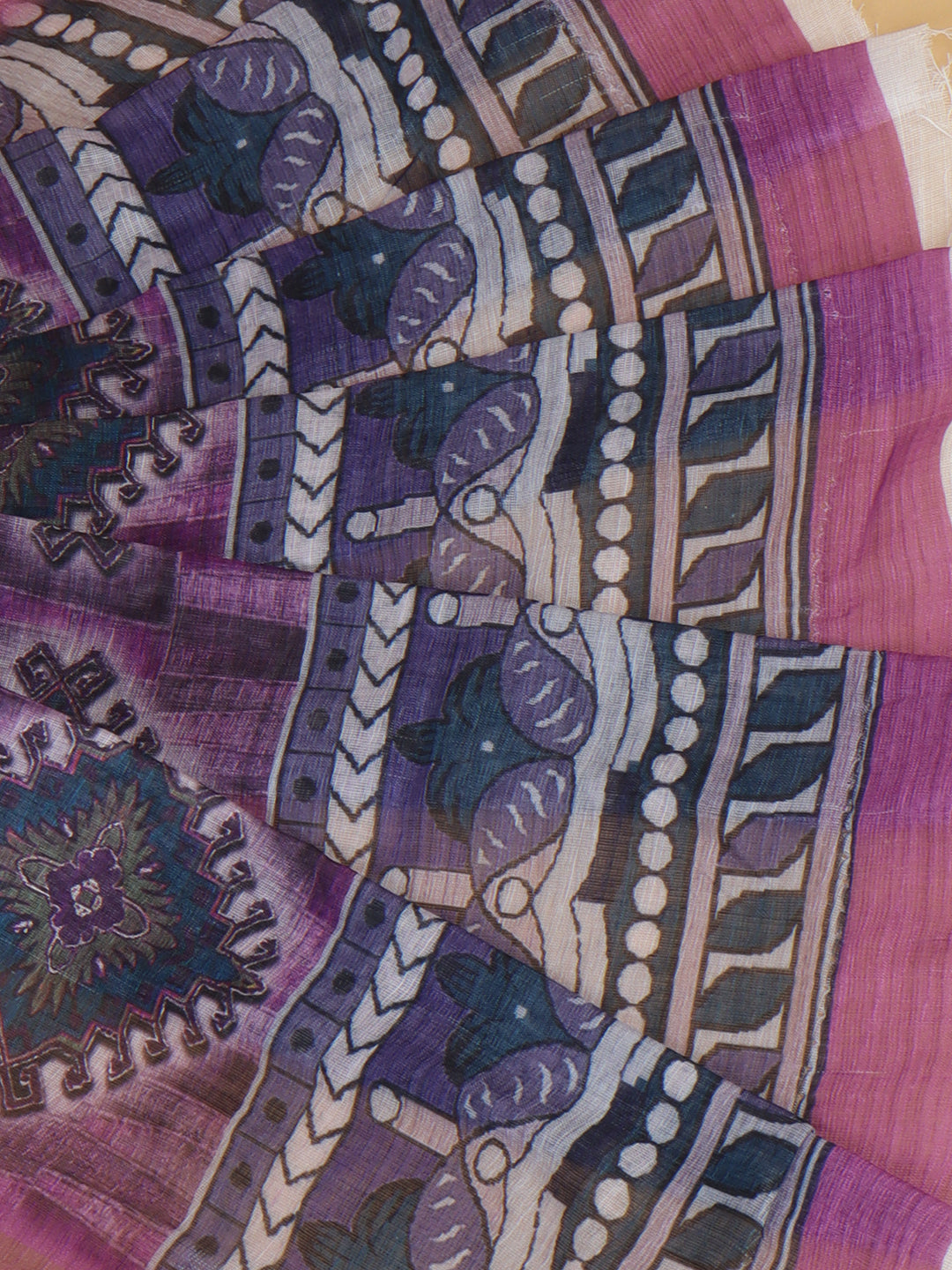 Women Purple Semi Linen Saree SL223