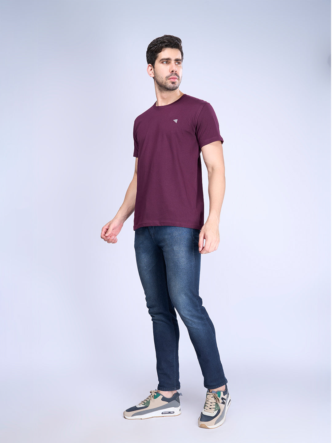 Mens Wine & Black Half Sleeve Expert Tee Combos